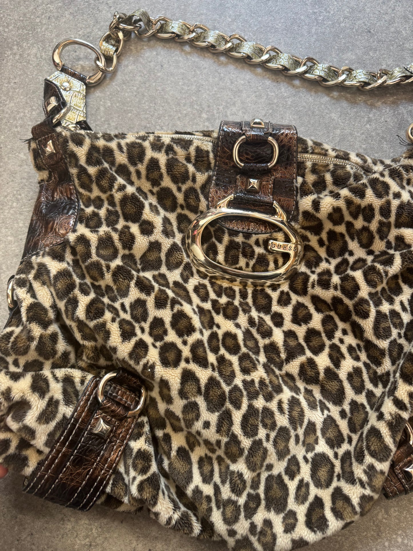 Fluffy Guess Leopard Bag