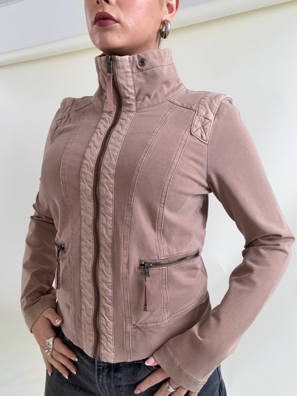 Beige Cargo Zip Jumper (M)