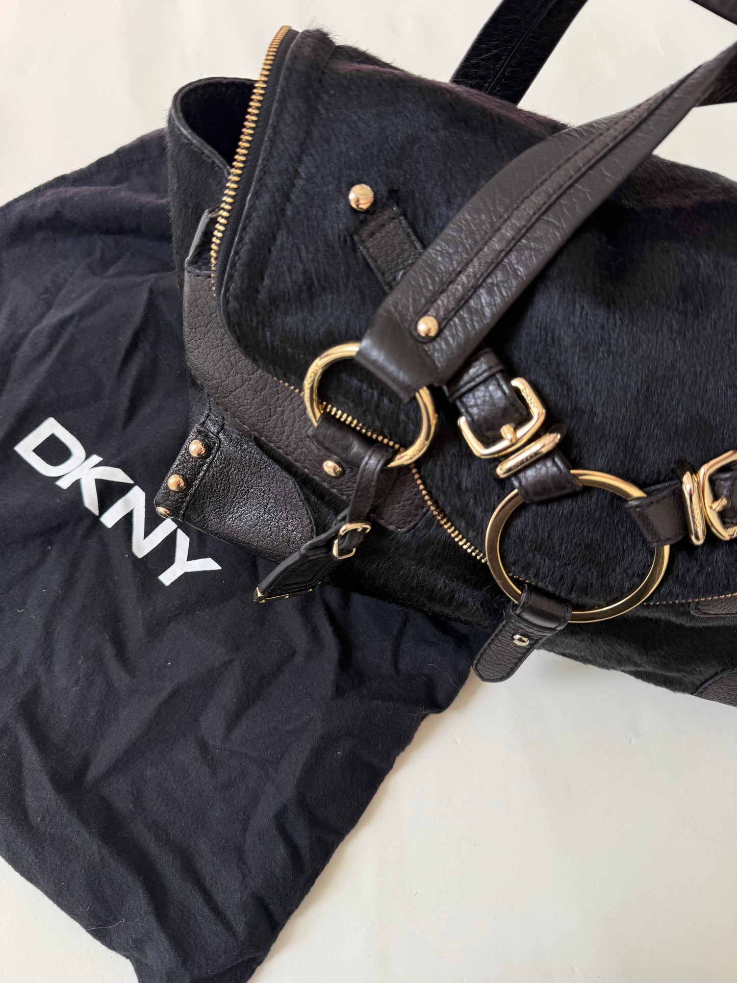 DKNY Pony Hair Studded Handbag