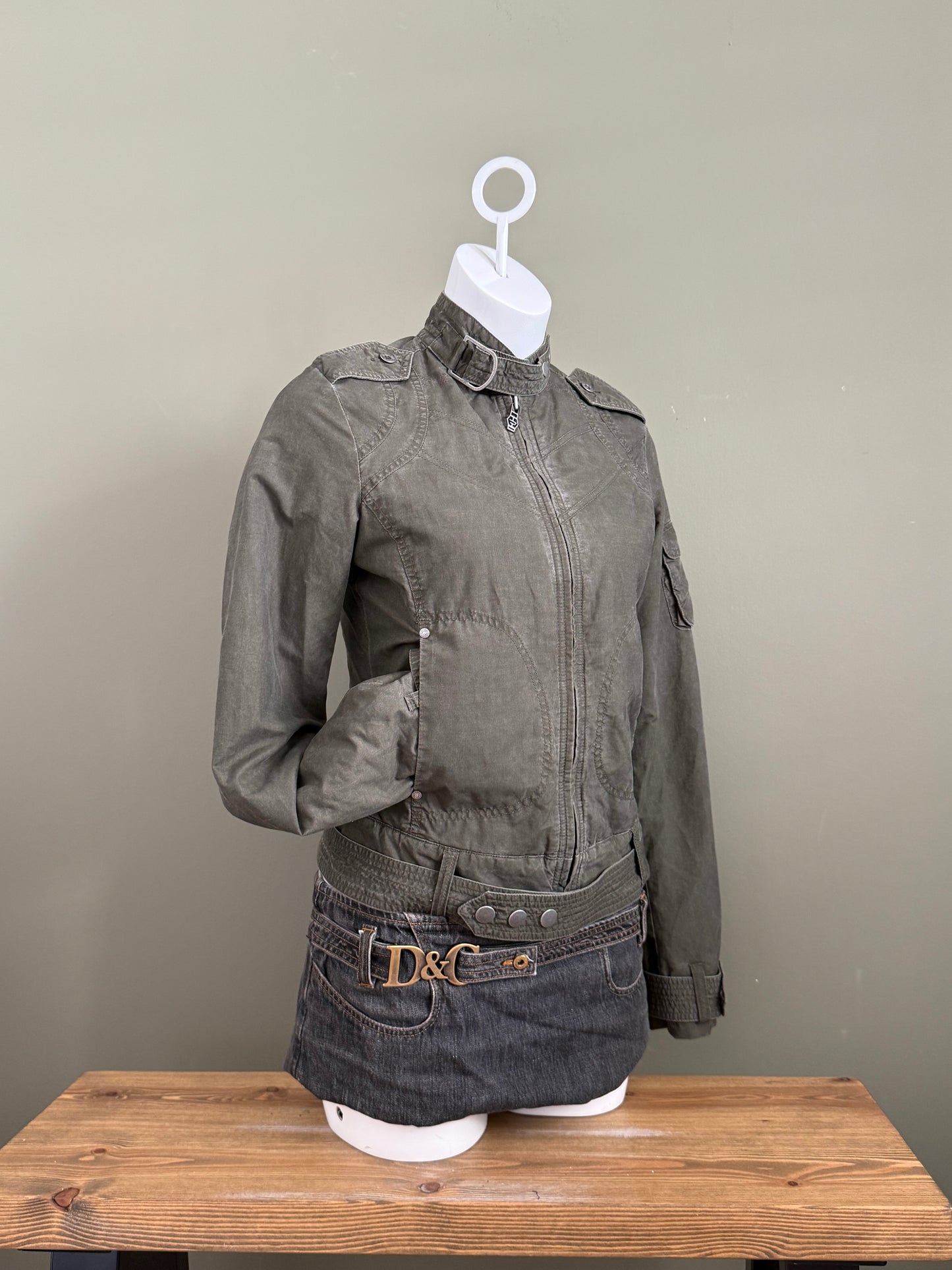 Khaki Diesel Biker Jacket (S)