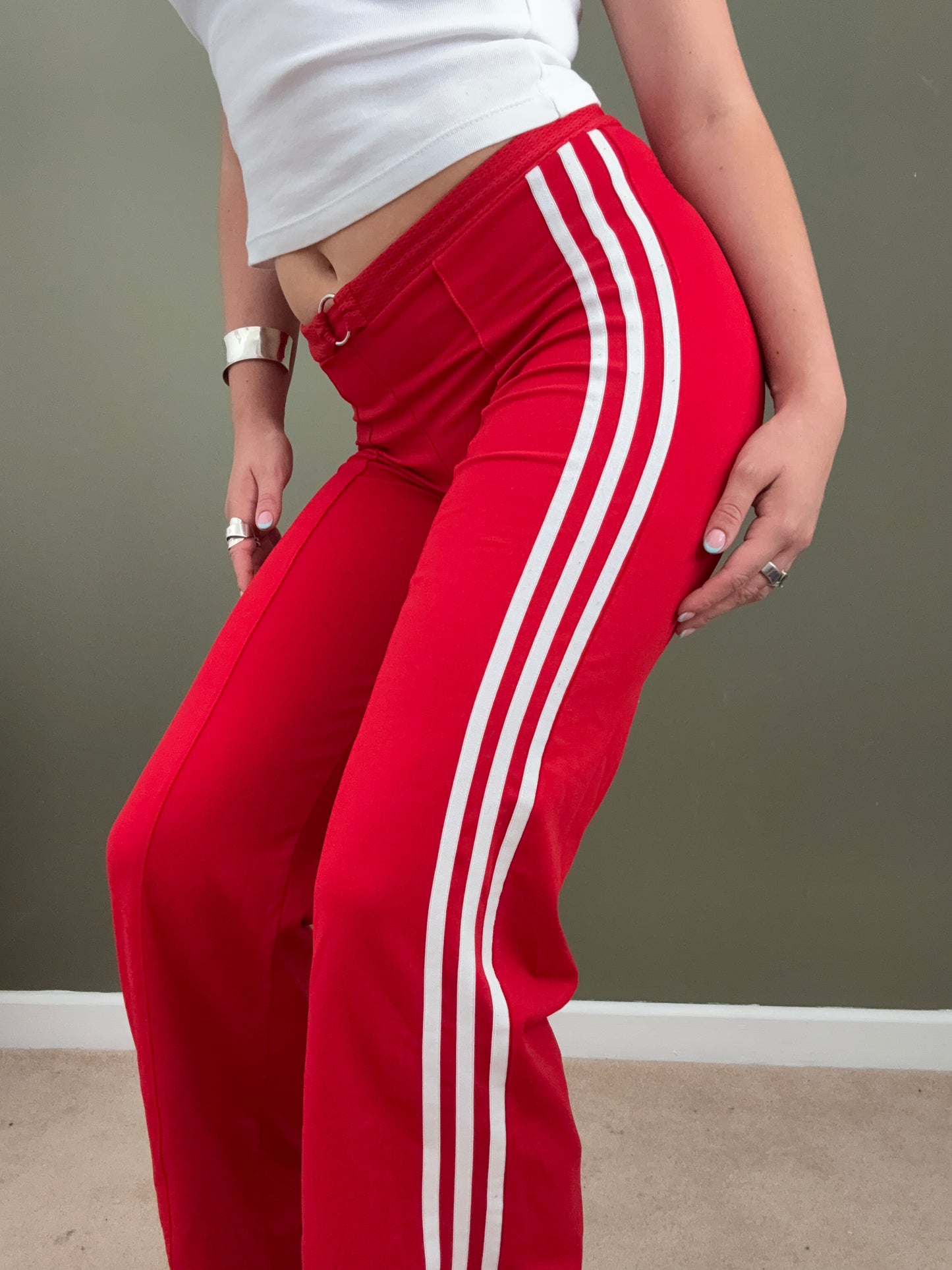 Red Adidas Flared Yoga Pants (UK12)