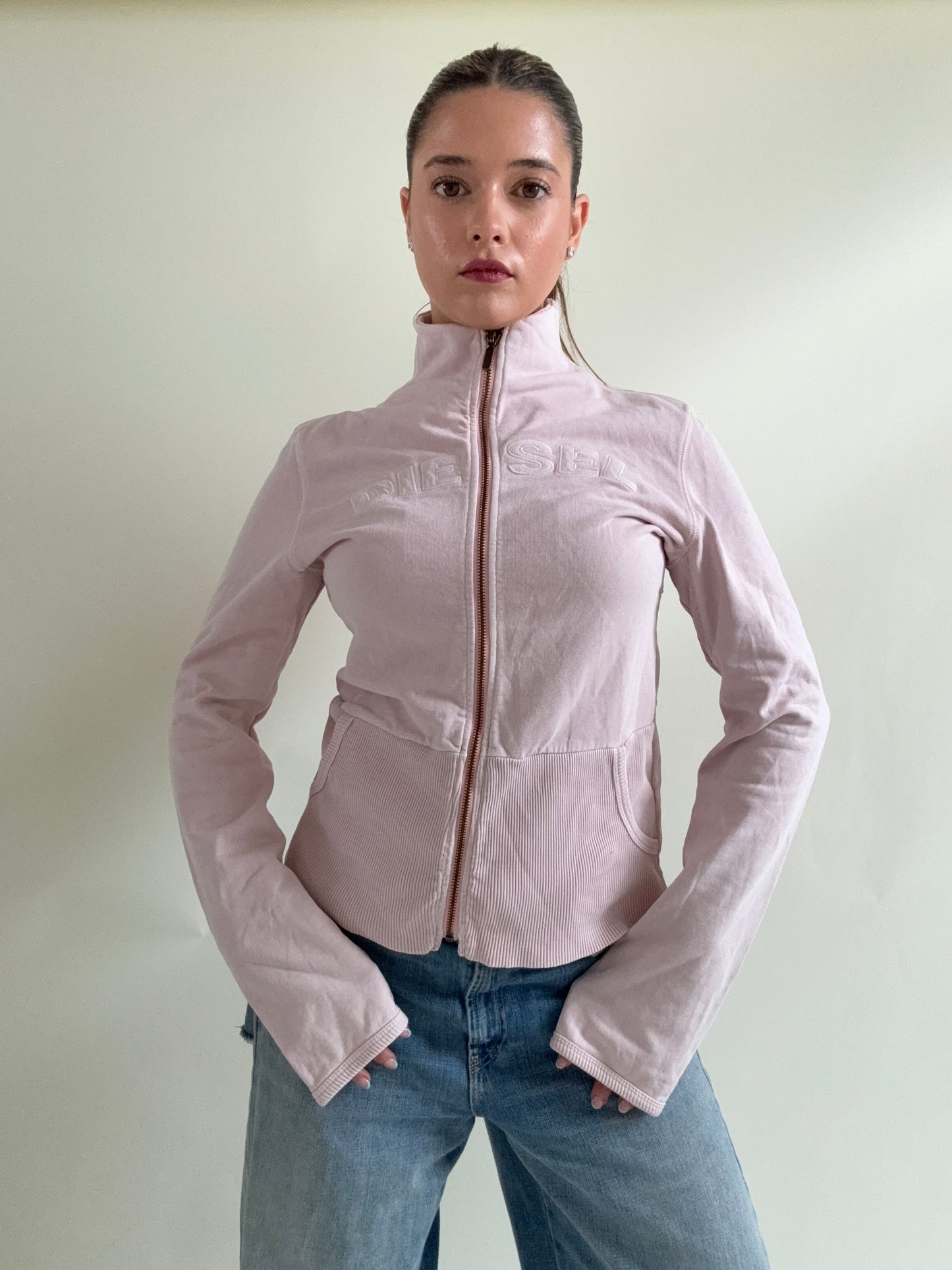 Baby Pink Diesel Zip Jumper (L)