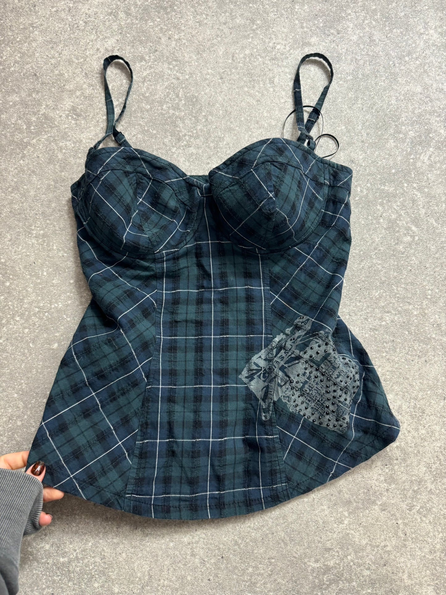 Guess Tartan Corset Top (S)