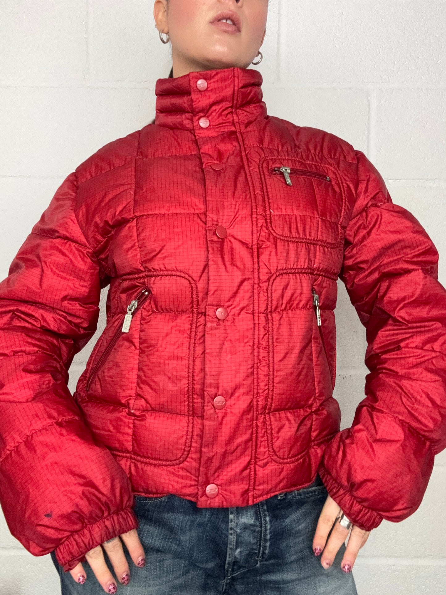 Diesel Red Puffer Jacket (M)