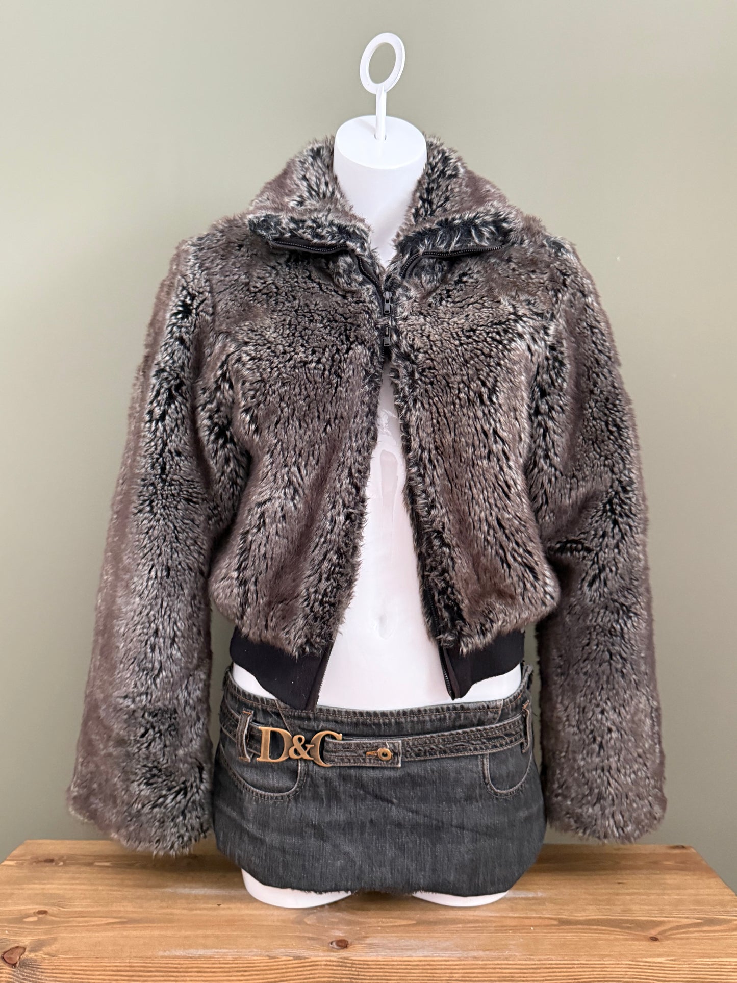 Firetrap Faux Fur Bomber Jacket (M)