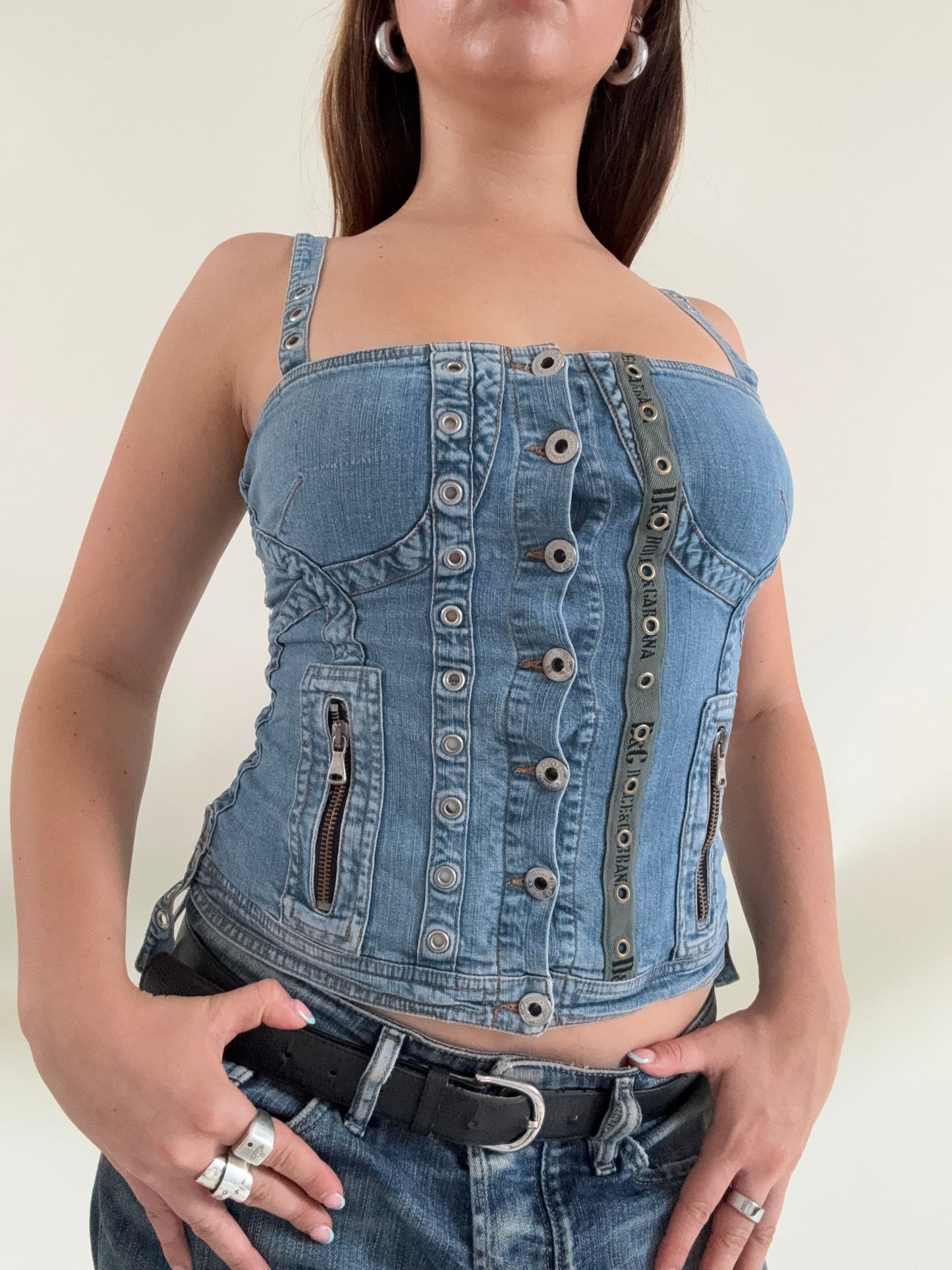 Dolce & Gabbana Denim Corset Top (XS)