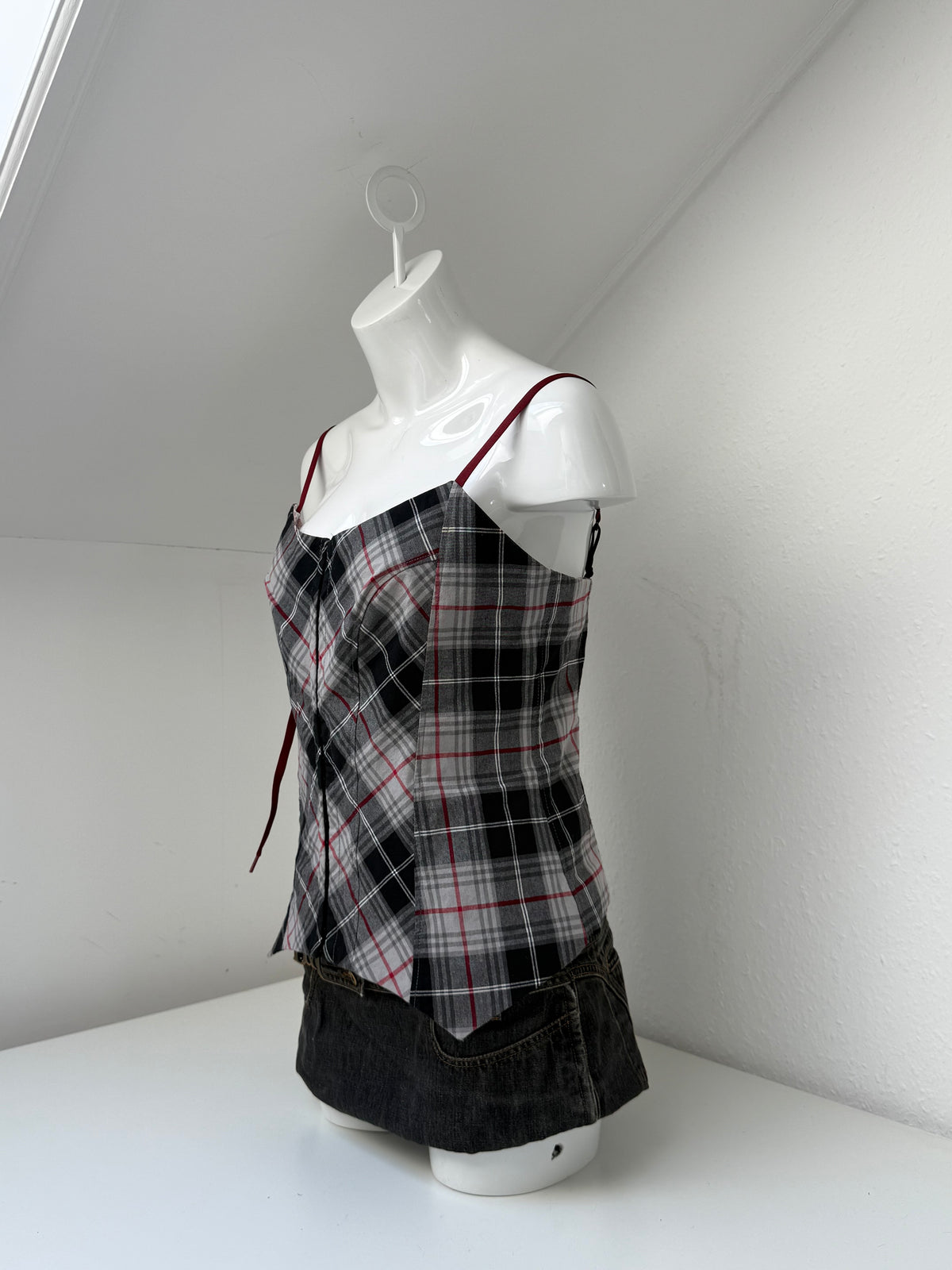 Cop Copine Tartan Corset Top (L)