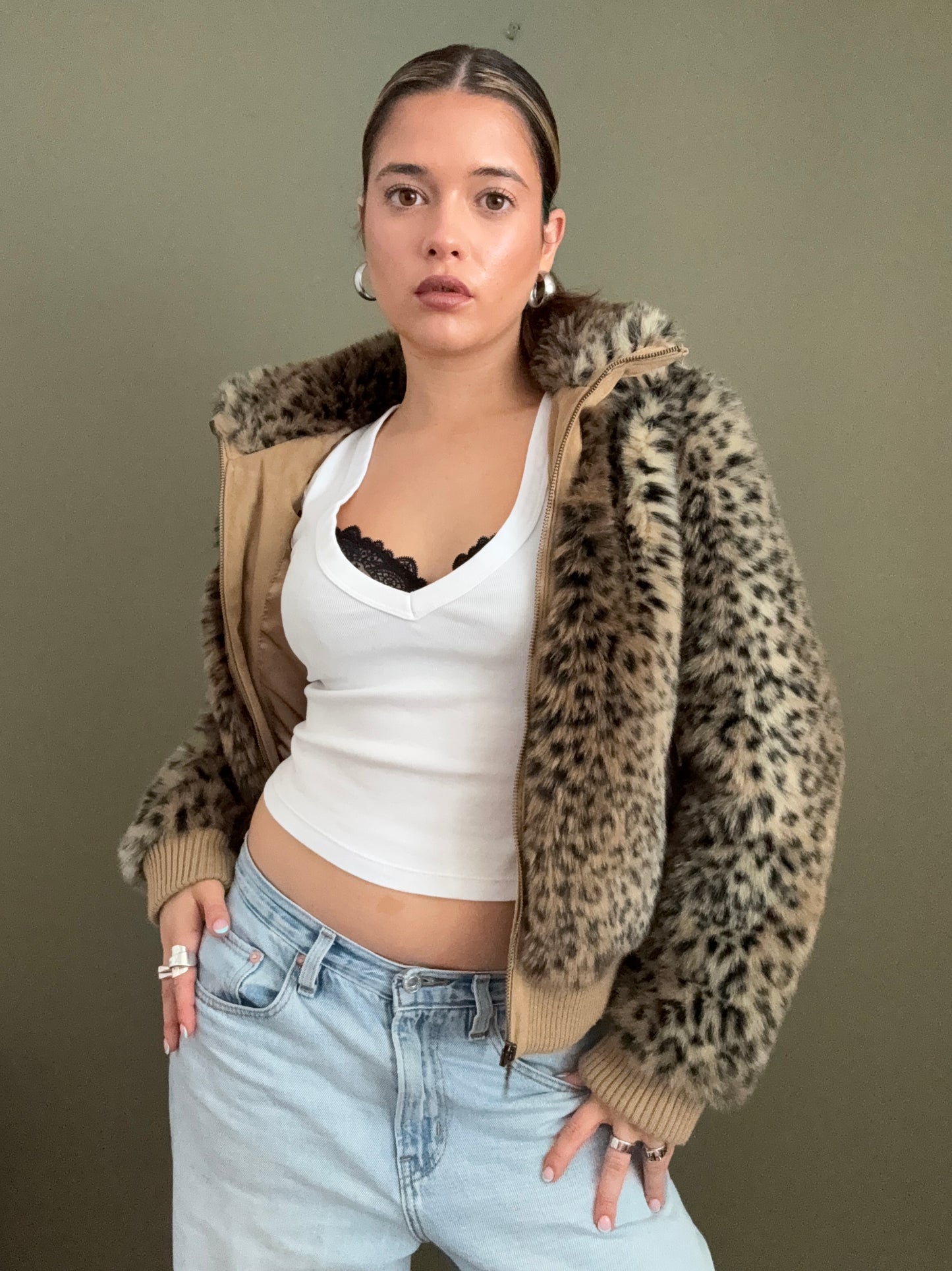 Faux Fur Leopard Jacket (UK10)