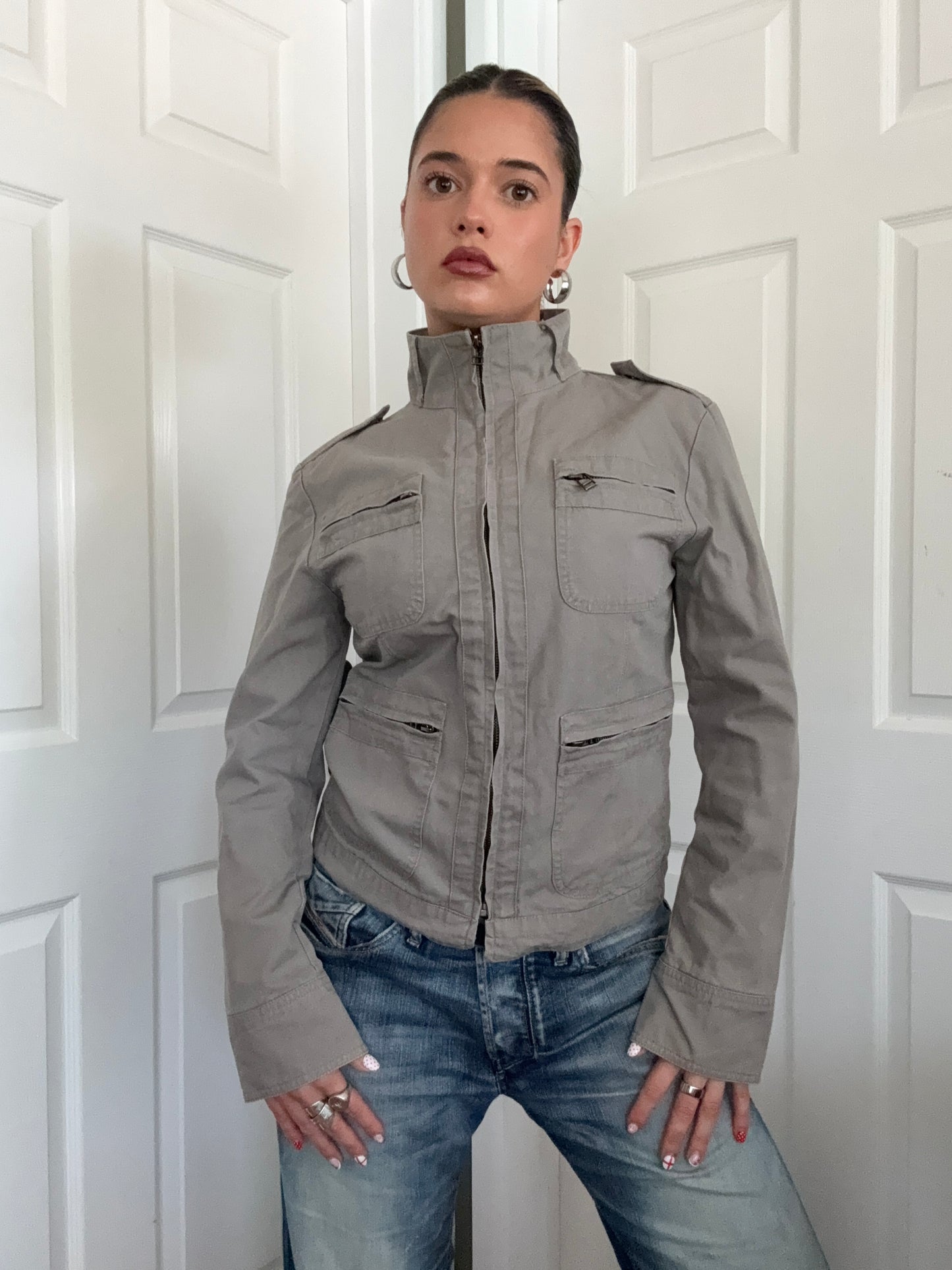 Y2K Cargo Jacket (M)