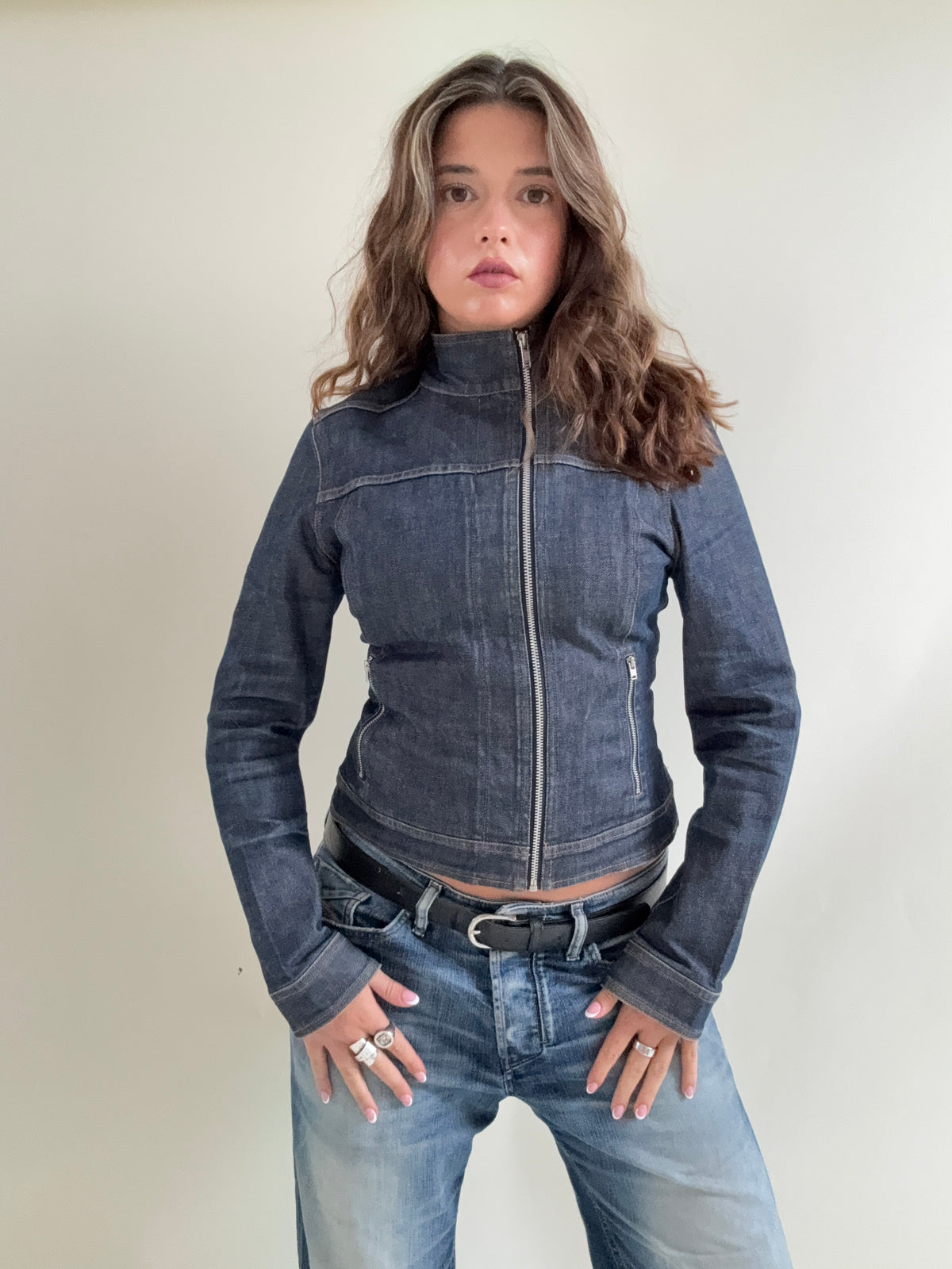 French Connection Asymmetric Denim Jacket (M)
