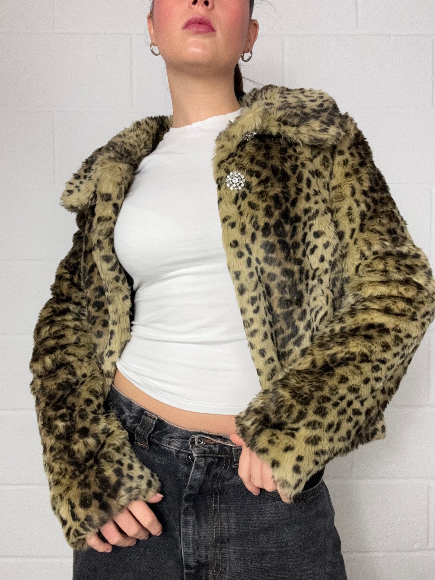 Faux Fur Leopard Jacket (UK10)