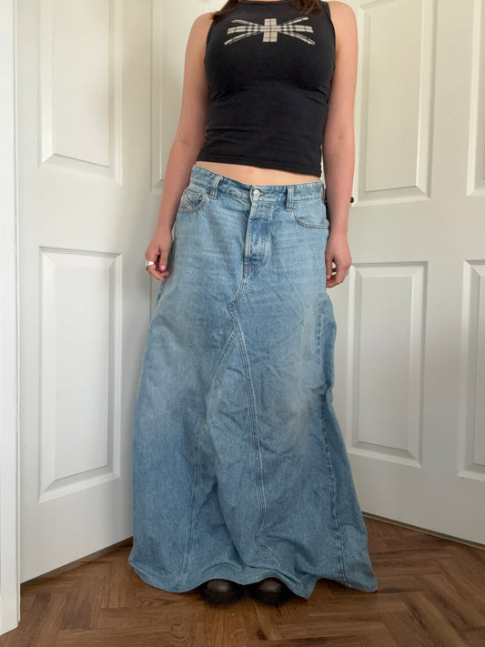 Long Diesel Denim Skirt (28)