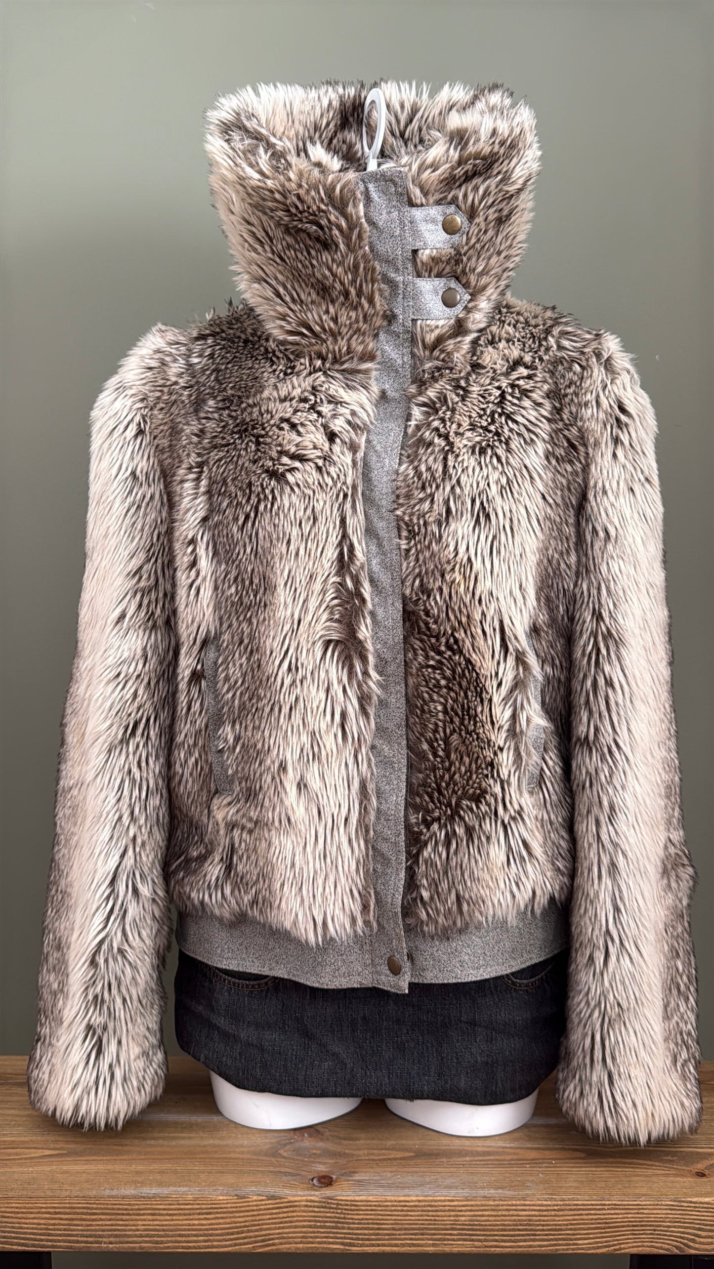 Faux Fur Bomber Jacket (UK16)