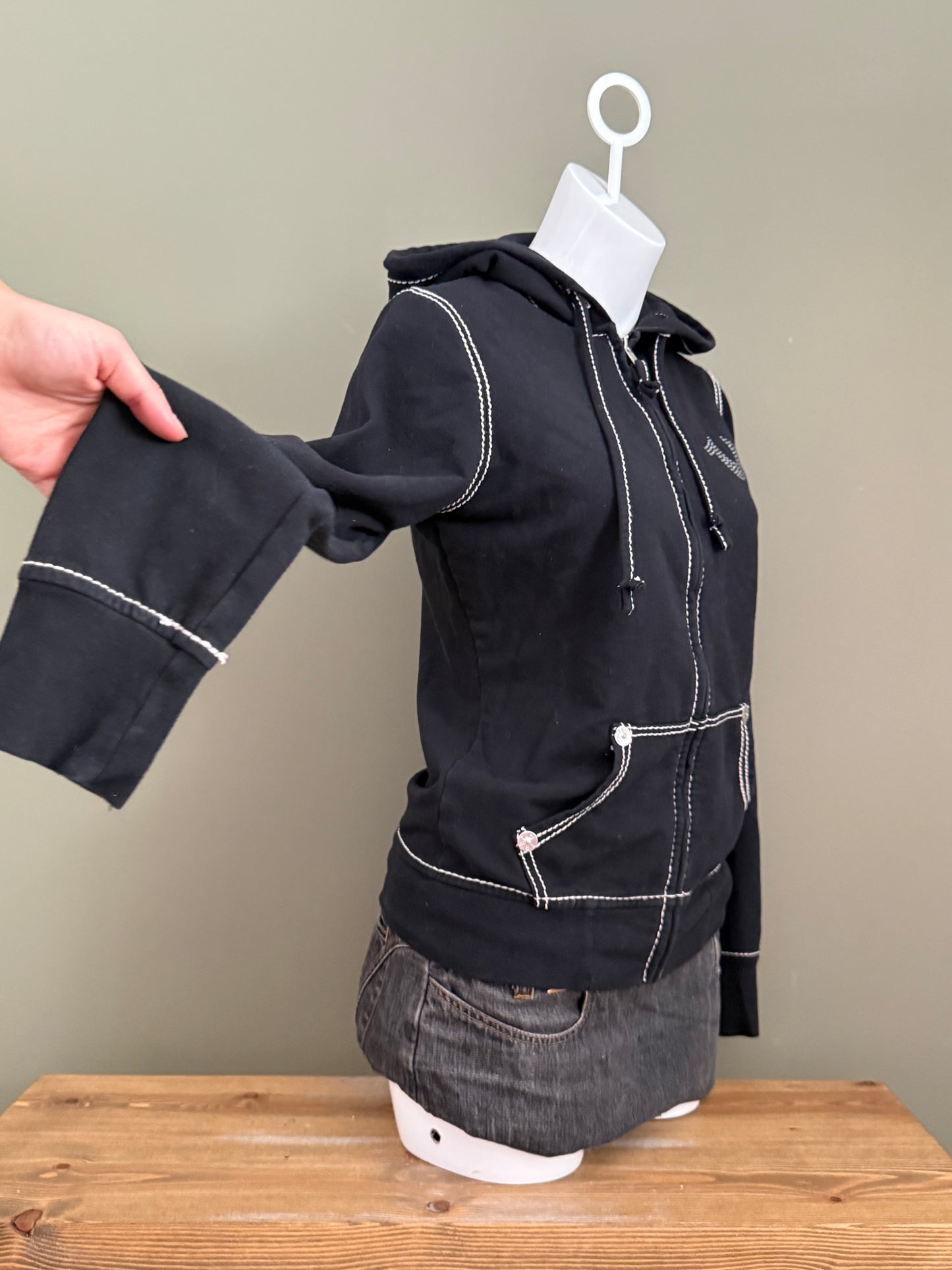 True Religion Contrast Stitch Zip Hoodie (M)