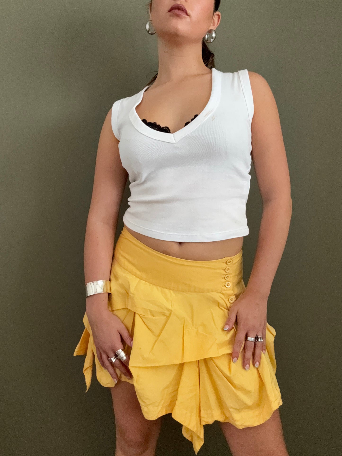 Yellow Allsaints Ruffle Skirt (UK10)