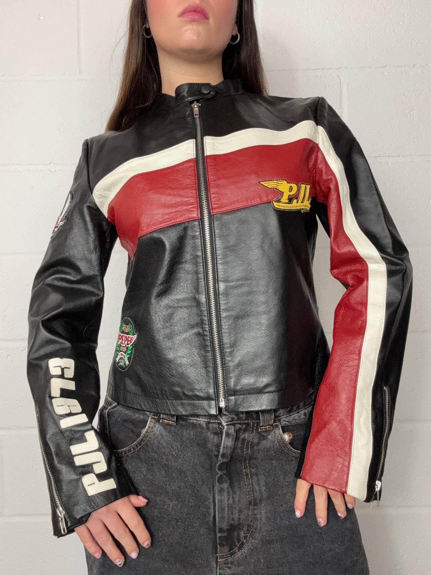 Pepe Jeans Leather Biker Jacket (M)