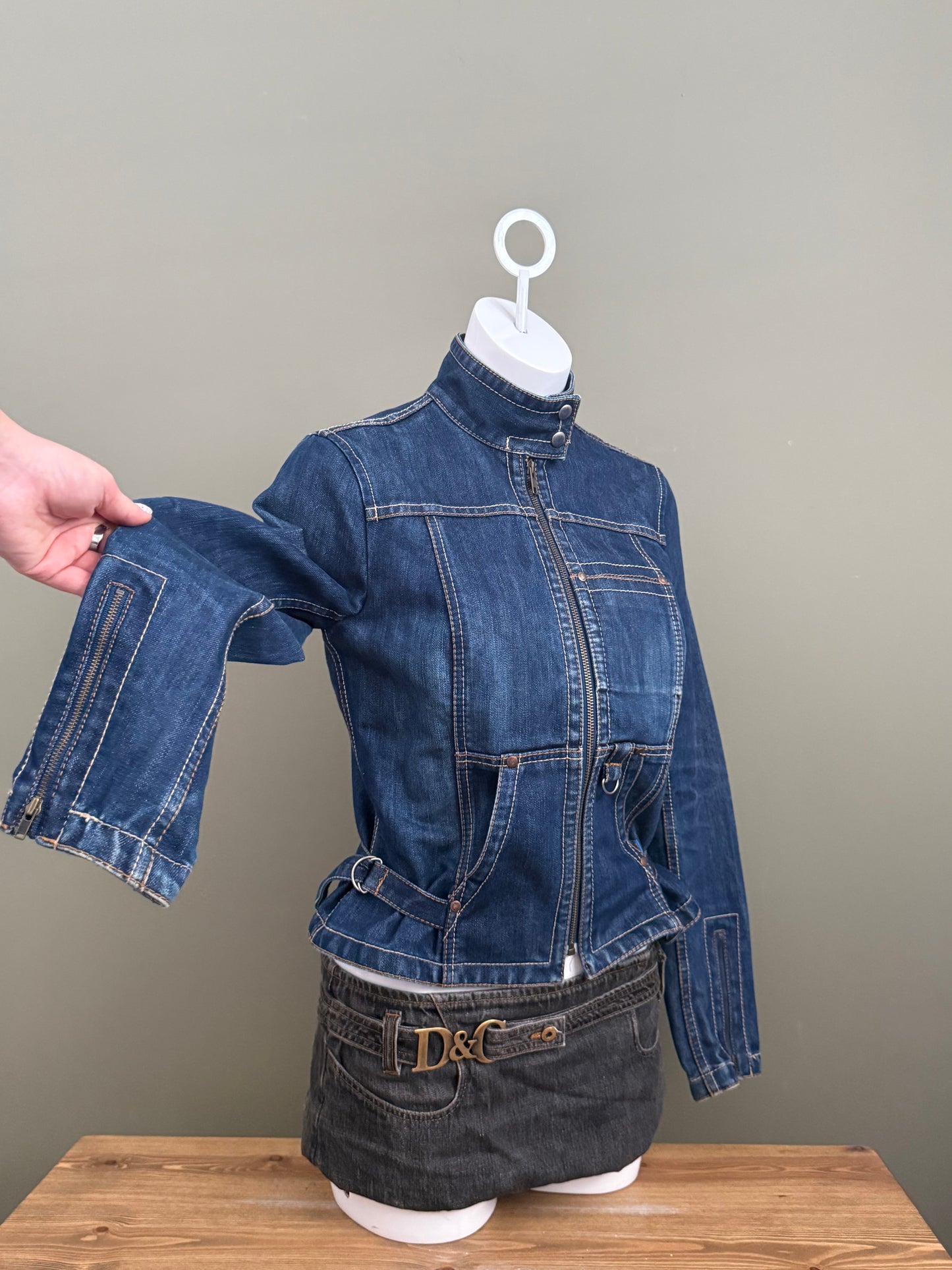 French Connection Denim Cargo Jacket (UK12)