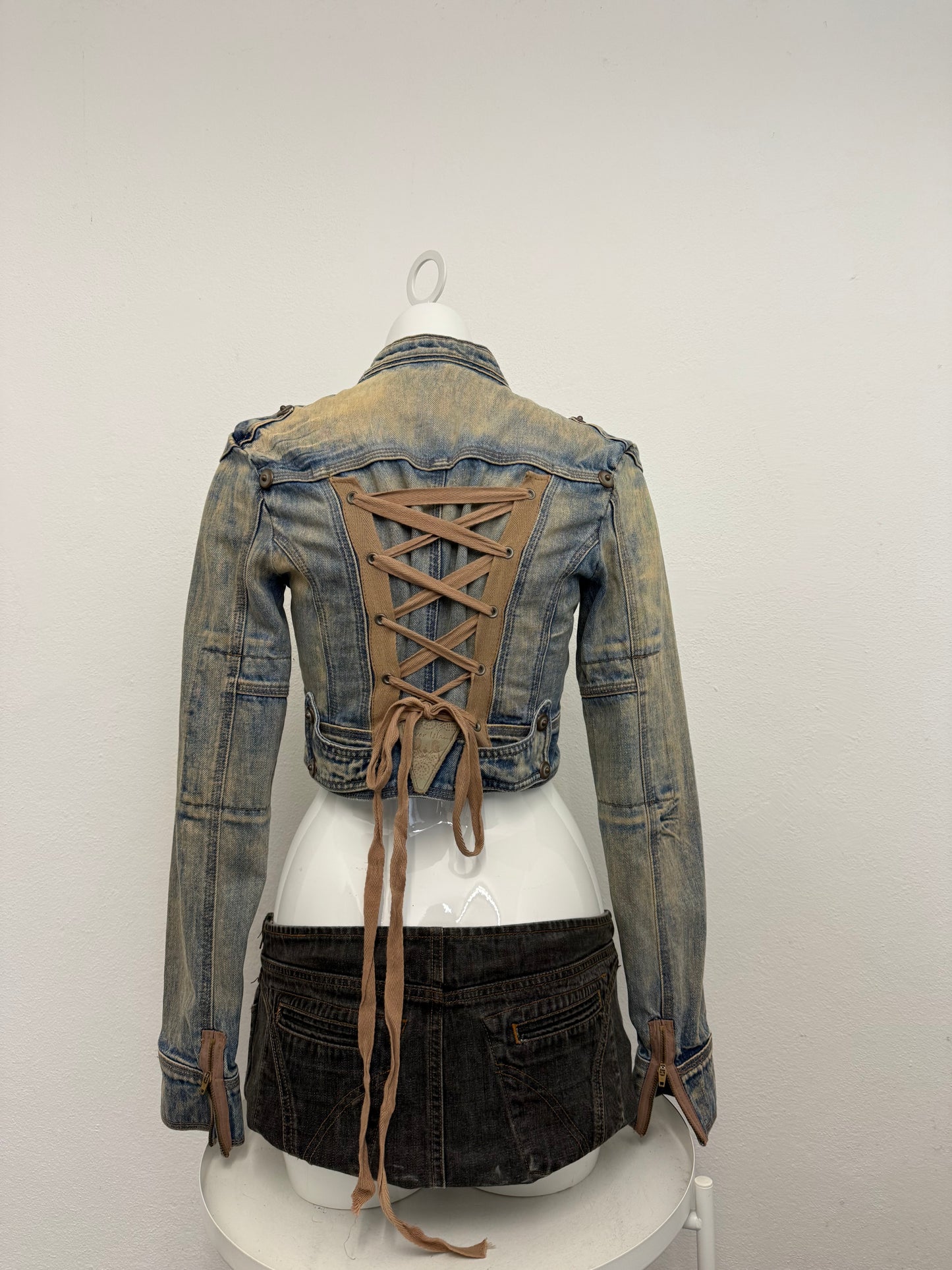 Cropped Denim Corset Jacket (UK12)