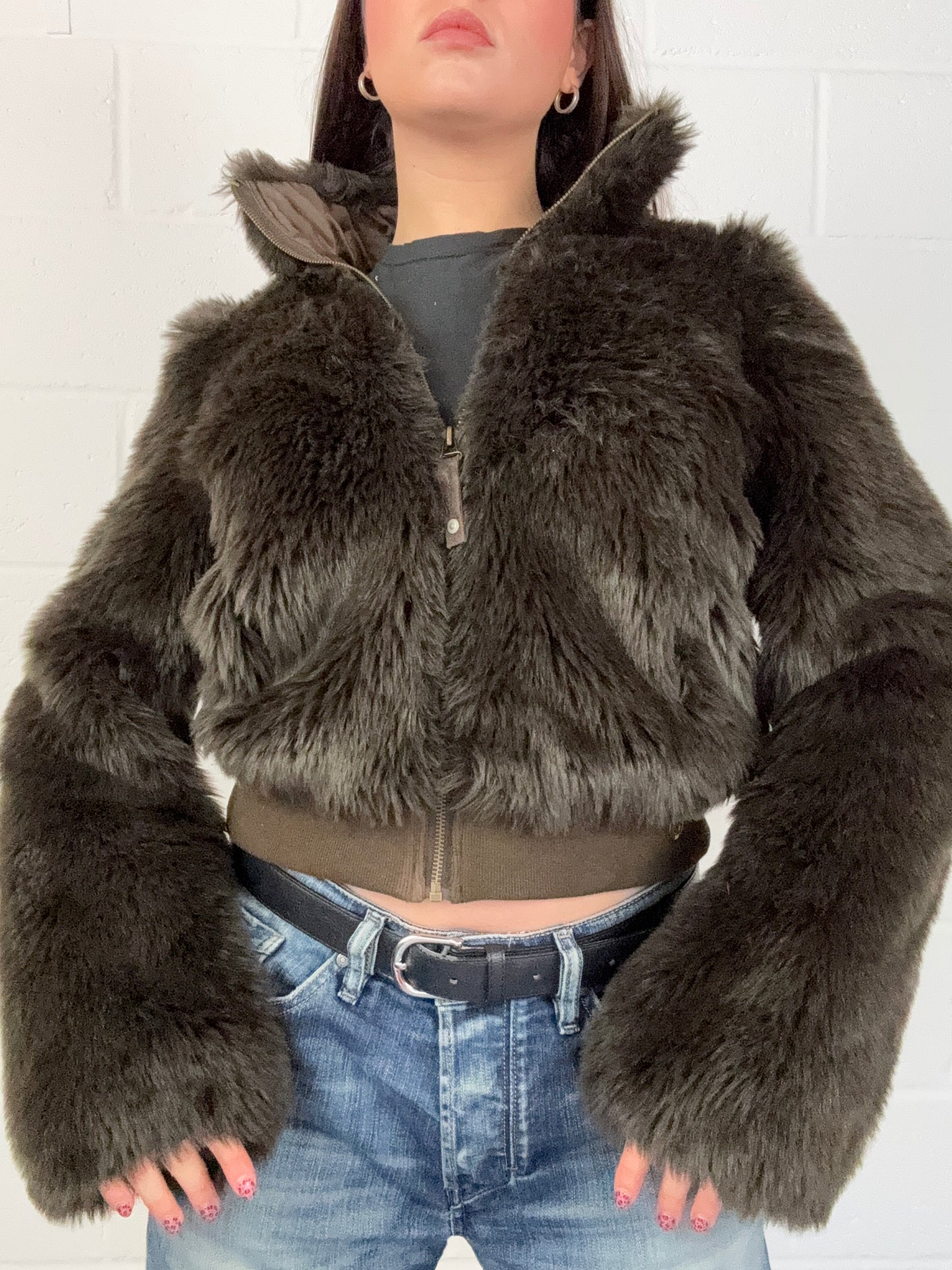 Firetrap Faux Fur Bomber Jacket (S)