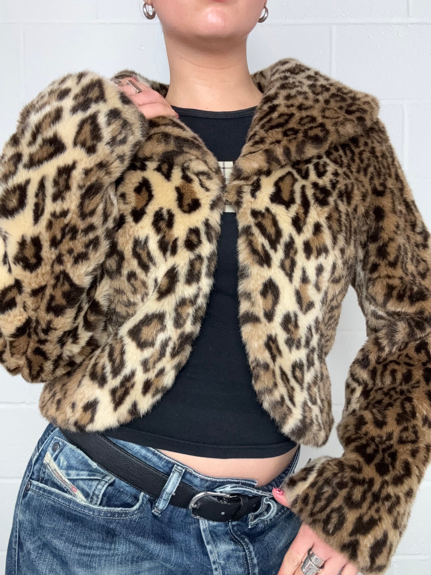 Leopard Faux Fur Jacket (UK12)