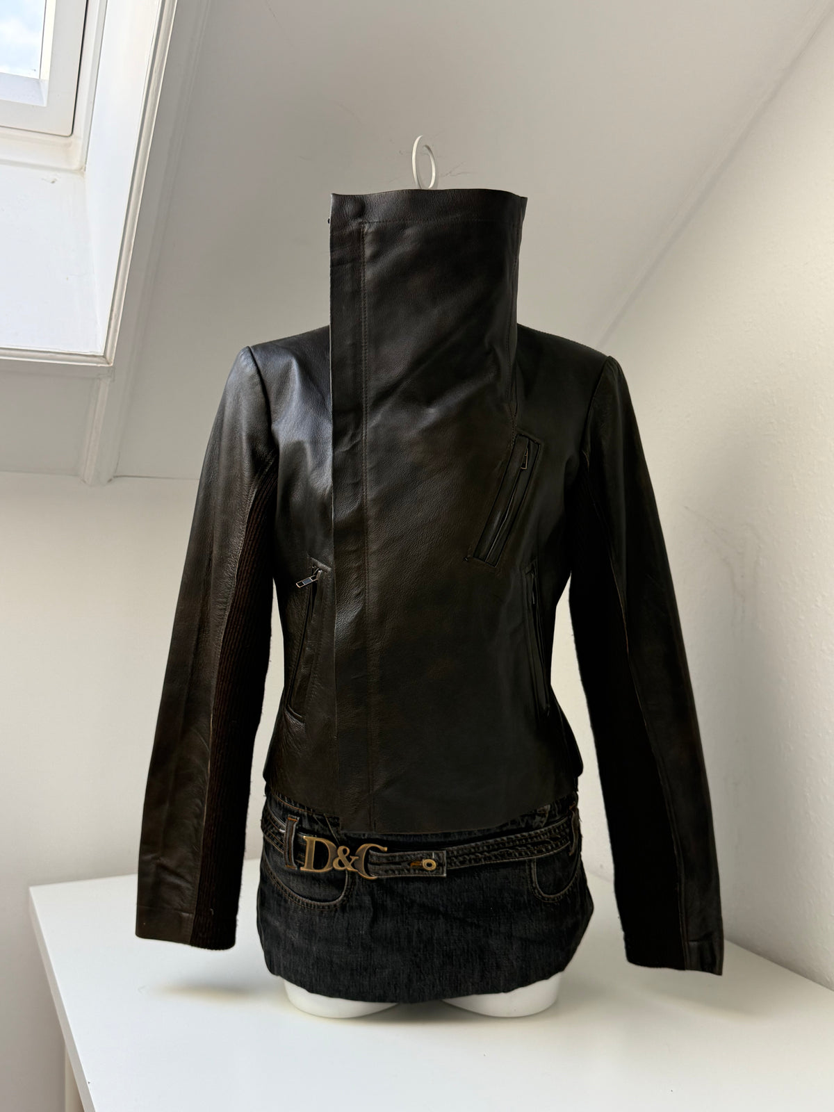 Morgan De Toi Leather Asymmetric Jacket (S)