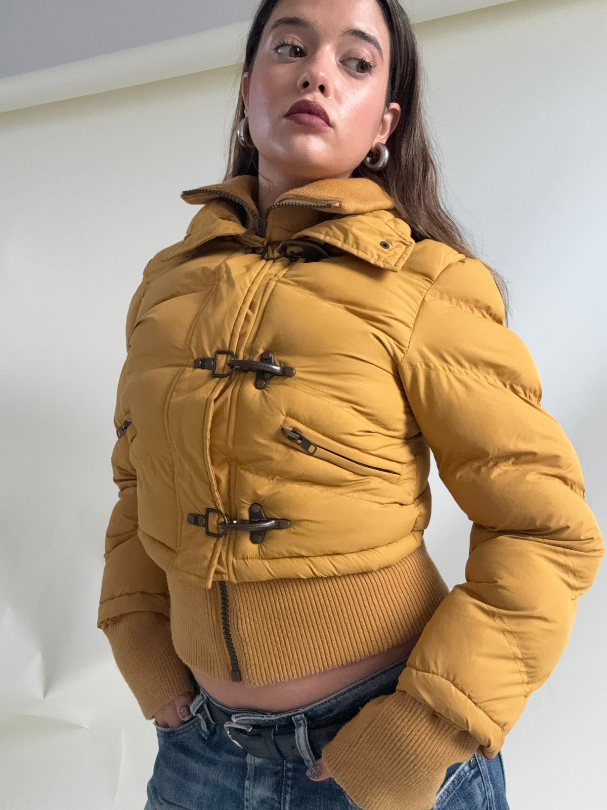 Y2K Fireman Clasp Puffer Jacket (UK10)
