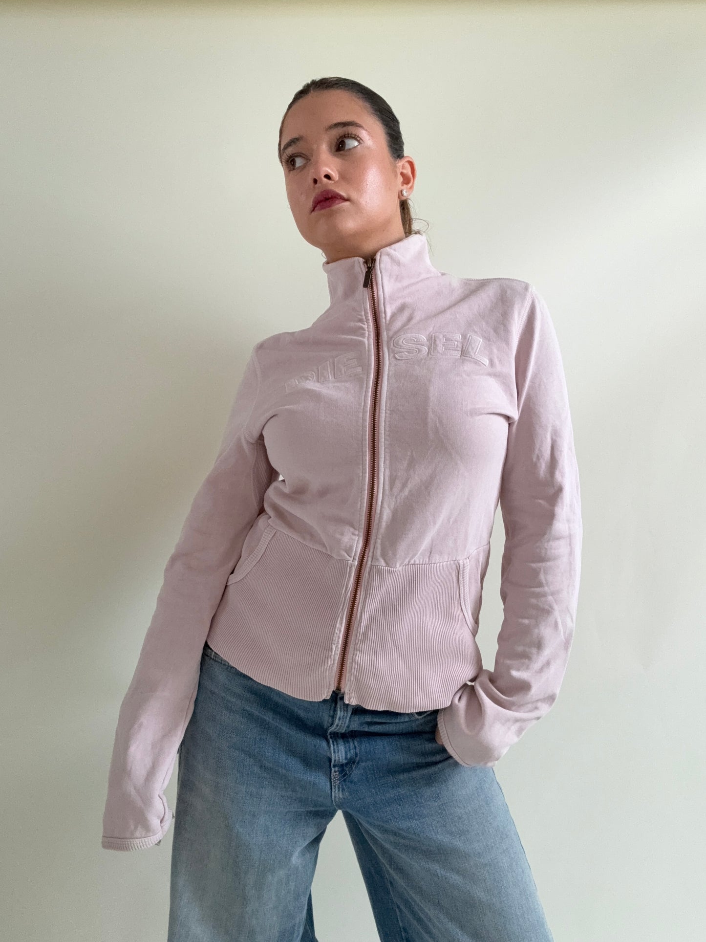 Baby Pink Diesel Zip Jumper (L)