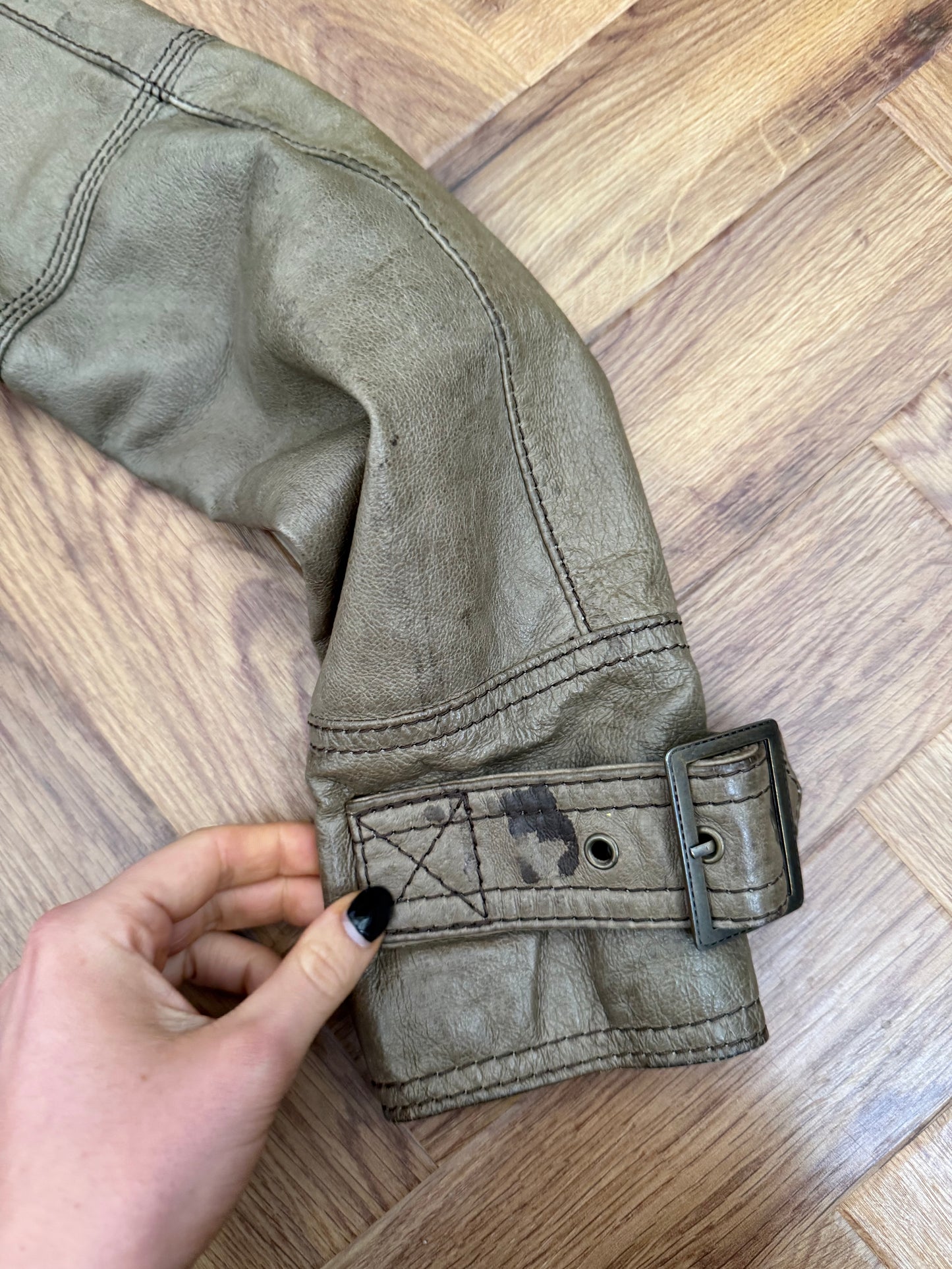 Jane Norman Leather Cropped Jacket (UK10)
