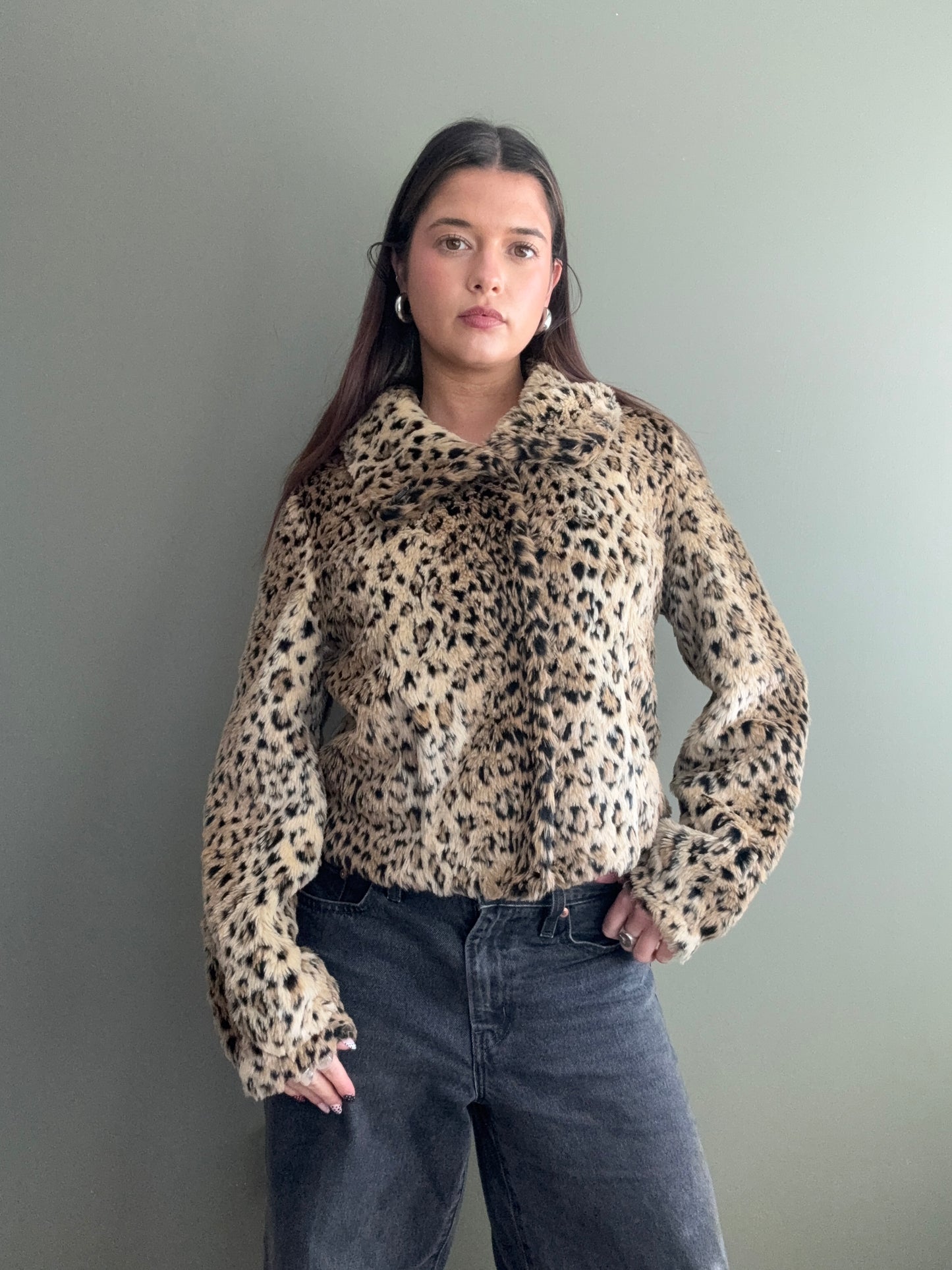 Faux Fur Leopard Jacket (S)