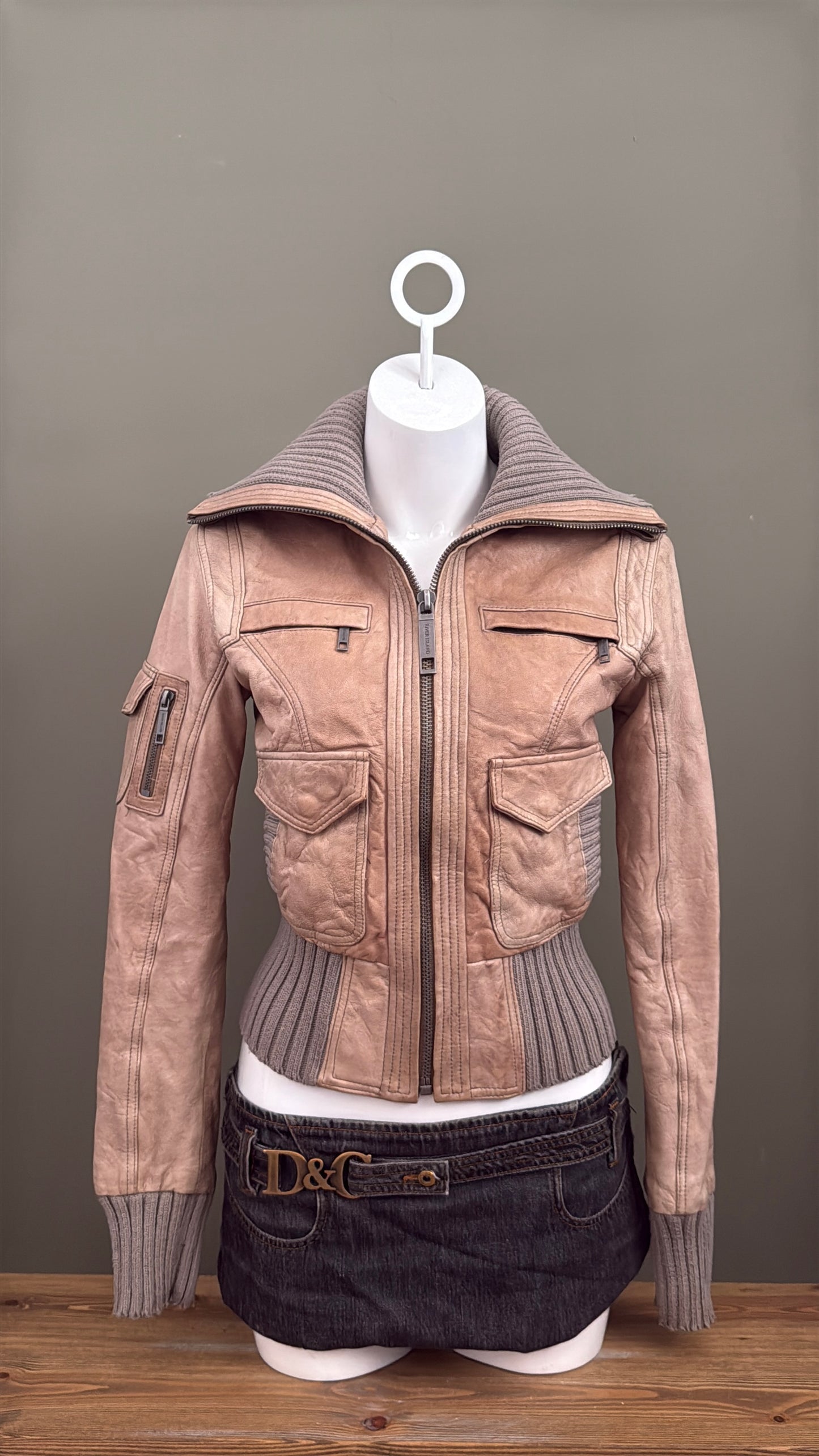Leather Cargo Jacket (UK10)