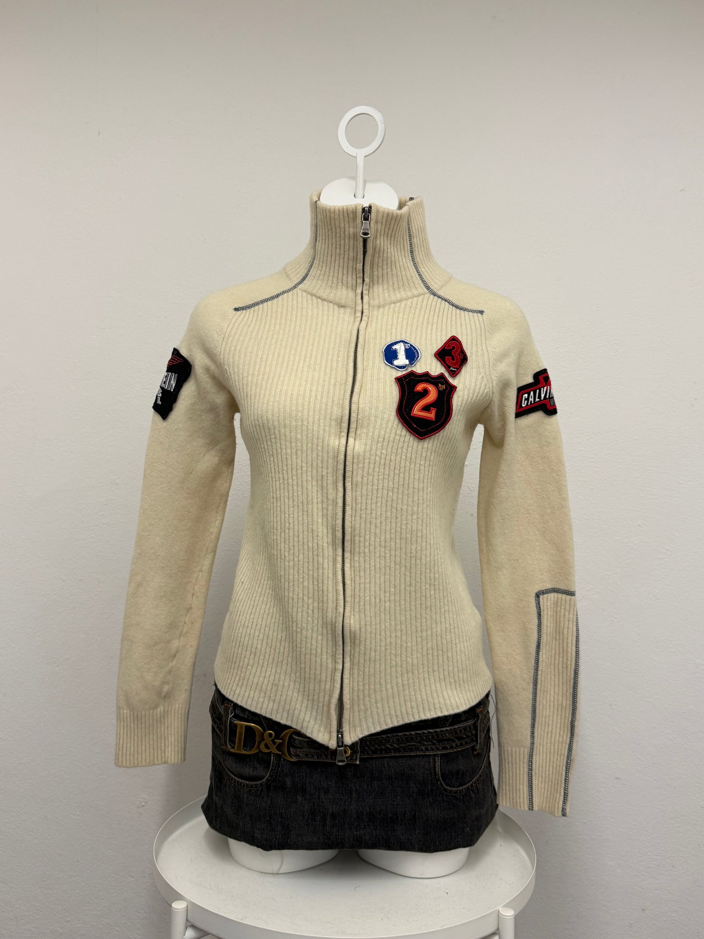 Calvin Klein Patchwork Wool Knit Jumper (XL)