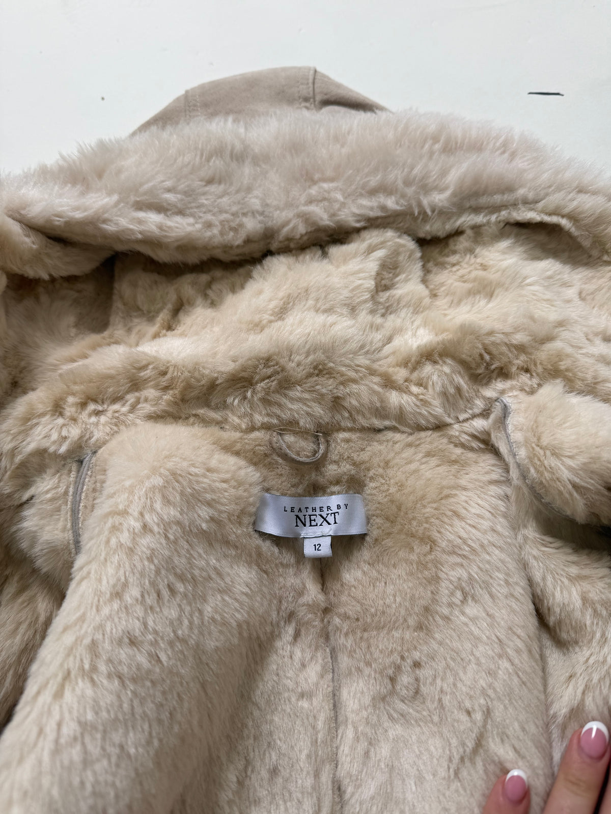 Suede Funnel Neck Hooded Jacket (UK12)