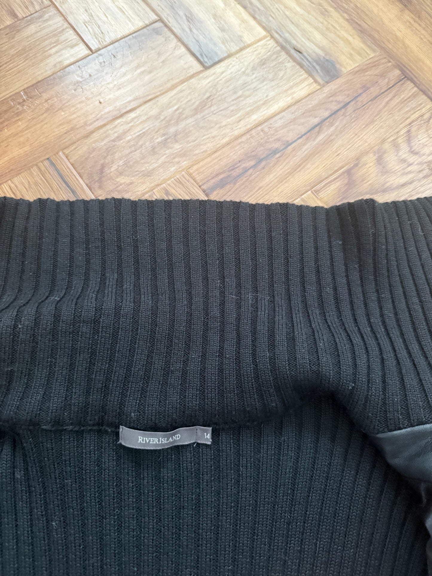 Knitted Leather Jacket (UK14)