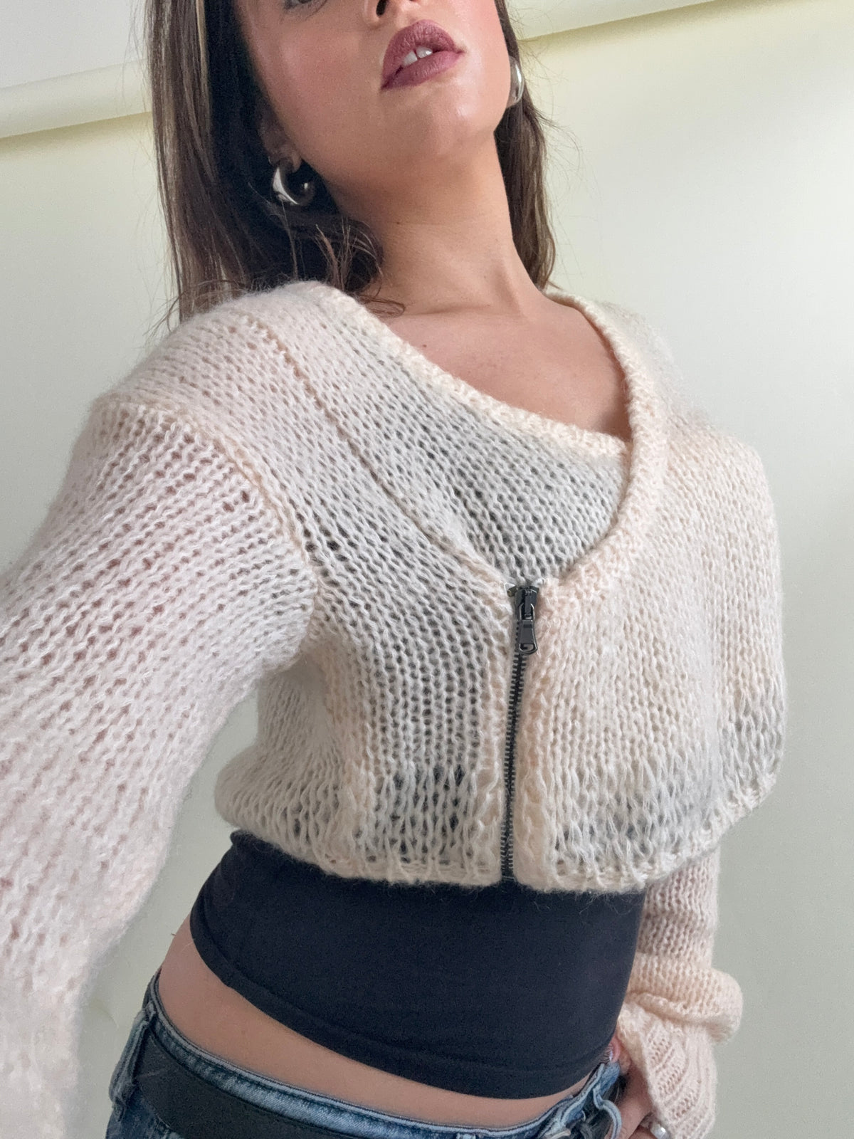 Diesel Mohair Knit Cropped Cardigan (S)