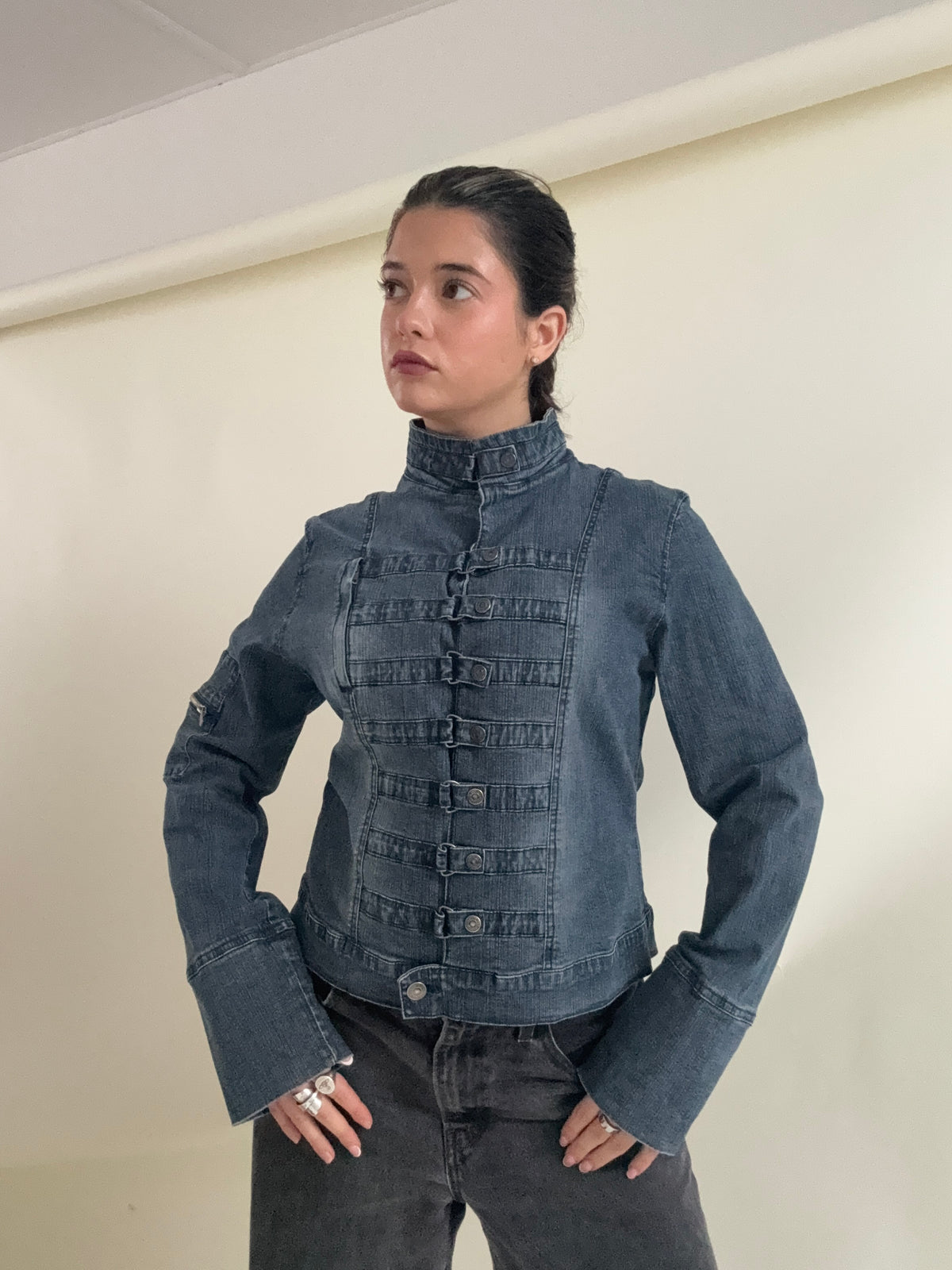 Denim Military Jacket (M)