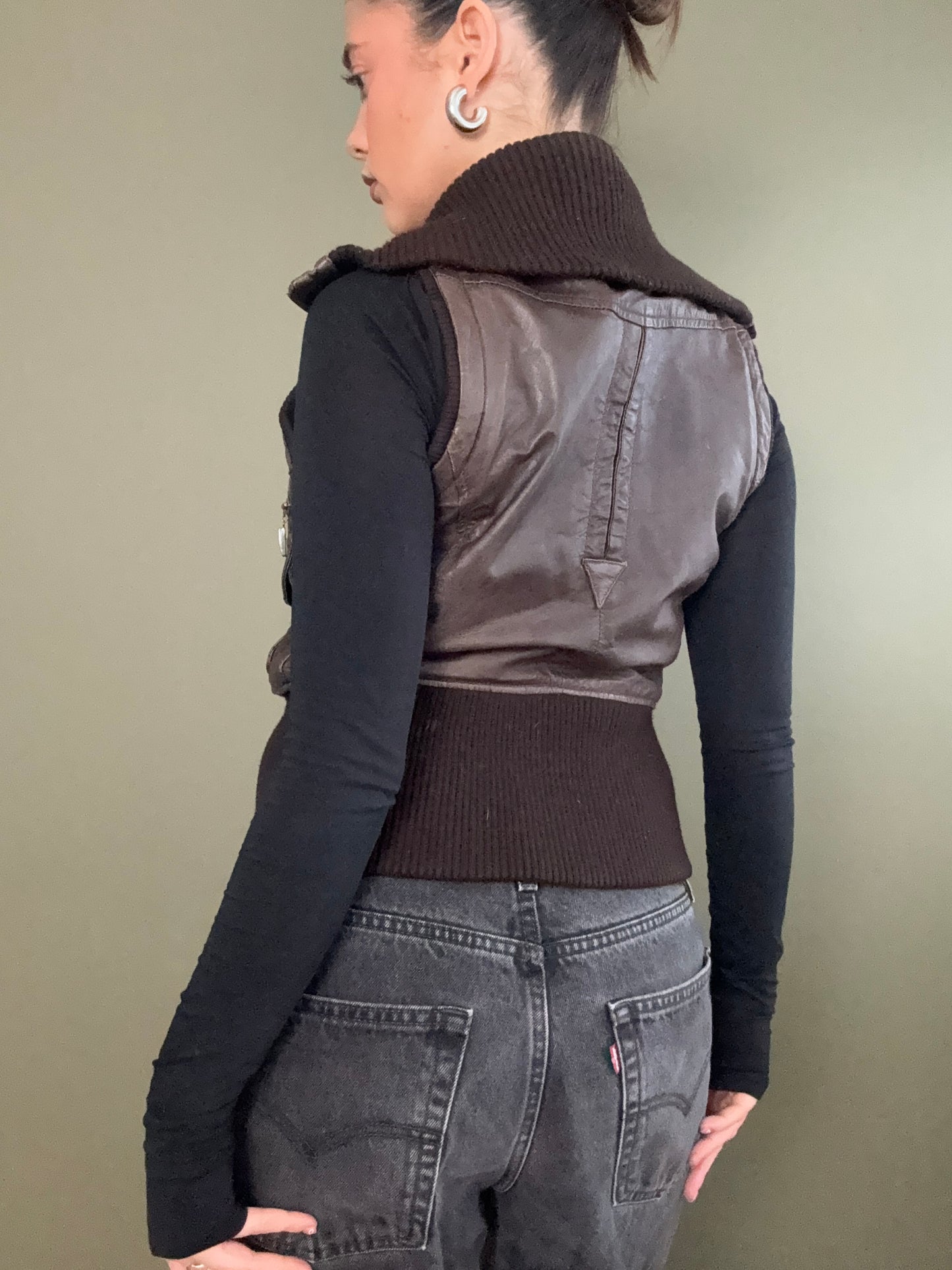 Leather Cargo Gilet (S)