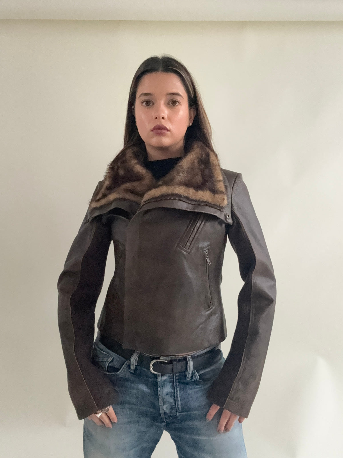 Morgan De Toi Asymmetric Leather Jacket (S)