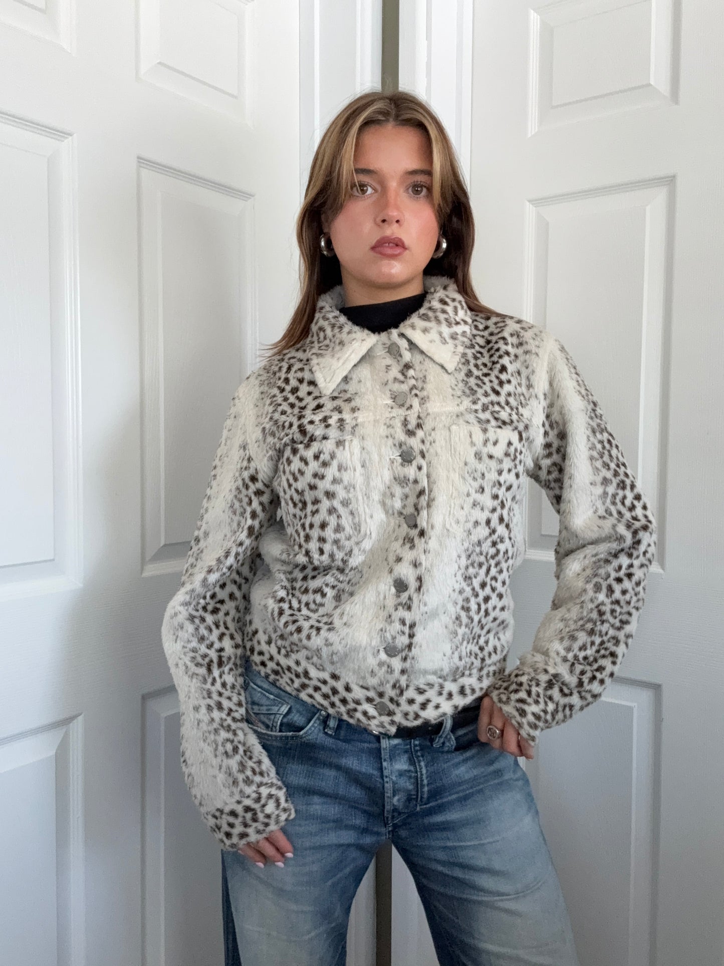 Faux Fur Leopard Jacket (UK14)