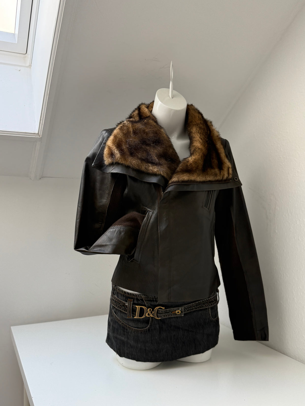 Morgan De Toi Leather Asymmetric Jacket (S)