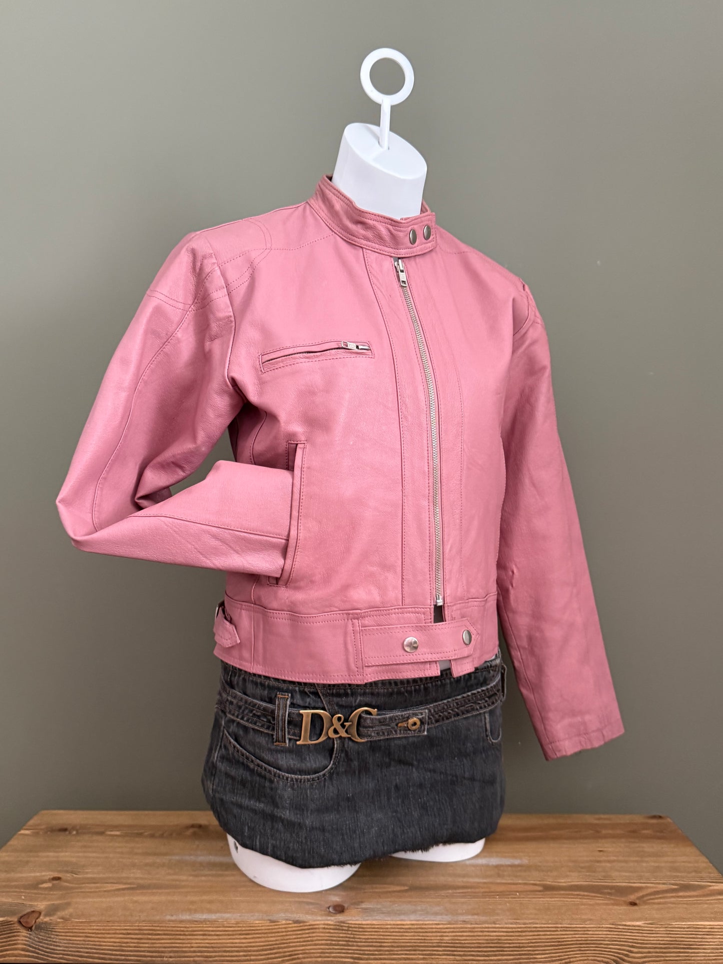 Pink Leather Jacket (M)