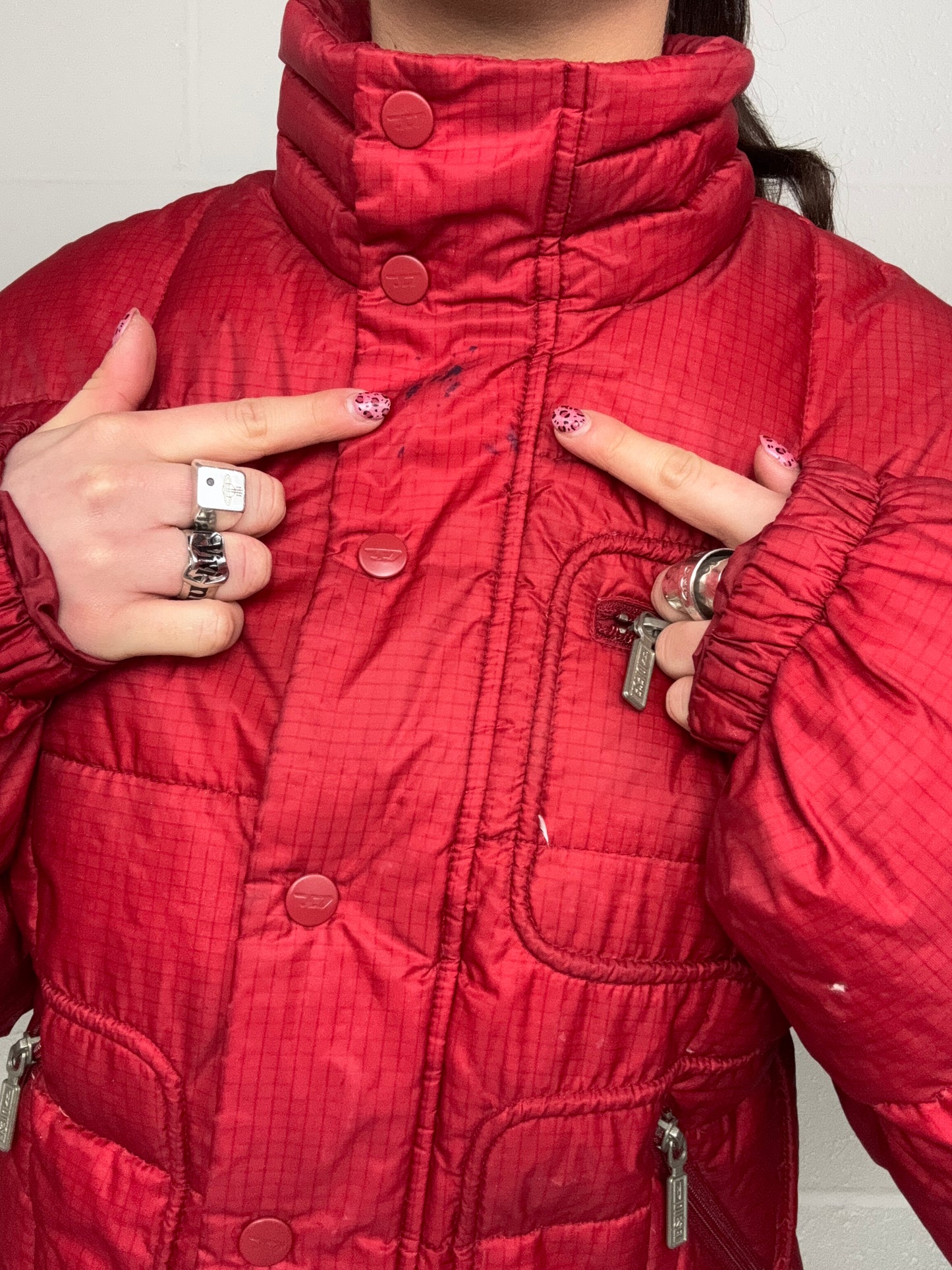 Diesel Red Puffer Jacket (M)