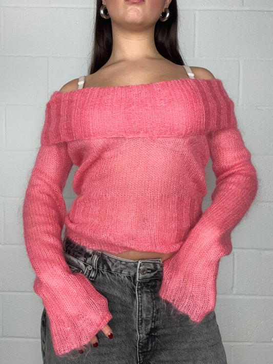 French Connection Pink Mohair Jumper (S)