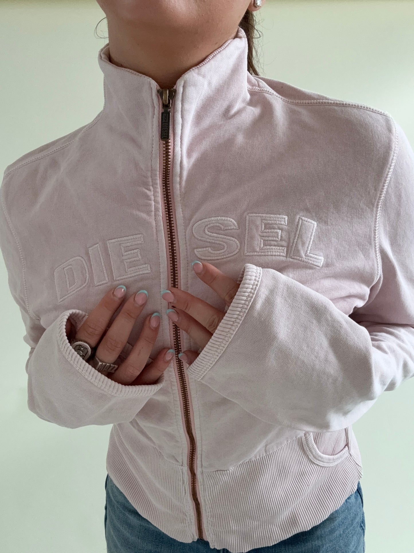 Baby Pink Diesel Zip Jumper (L)