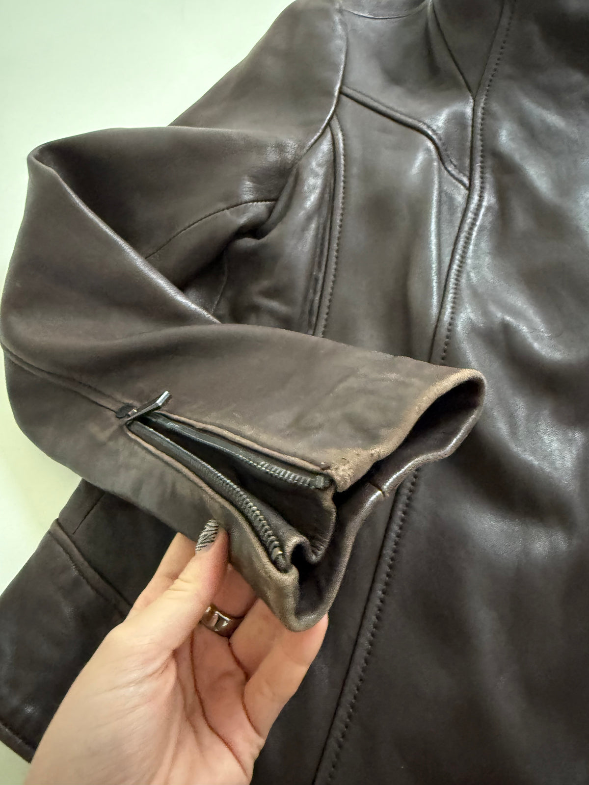Michael Kors Asymmetric Leather Jacket (S)