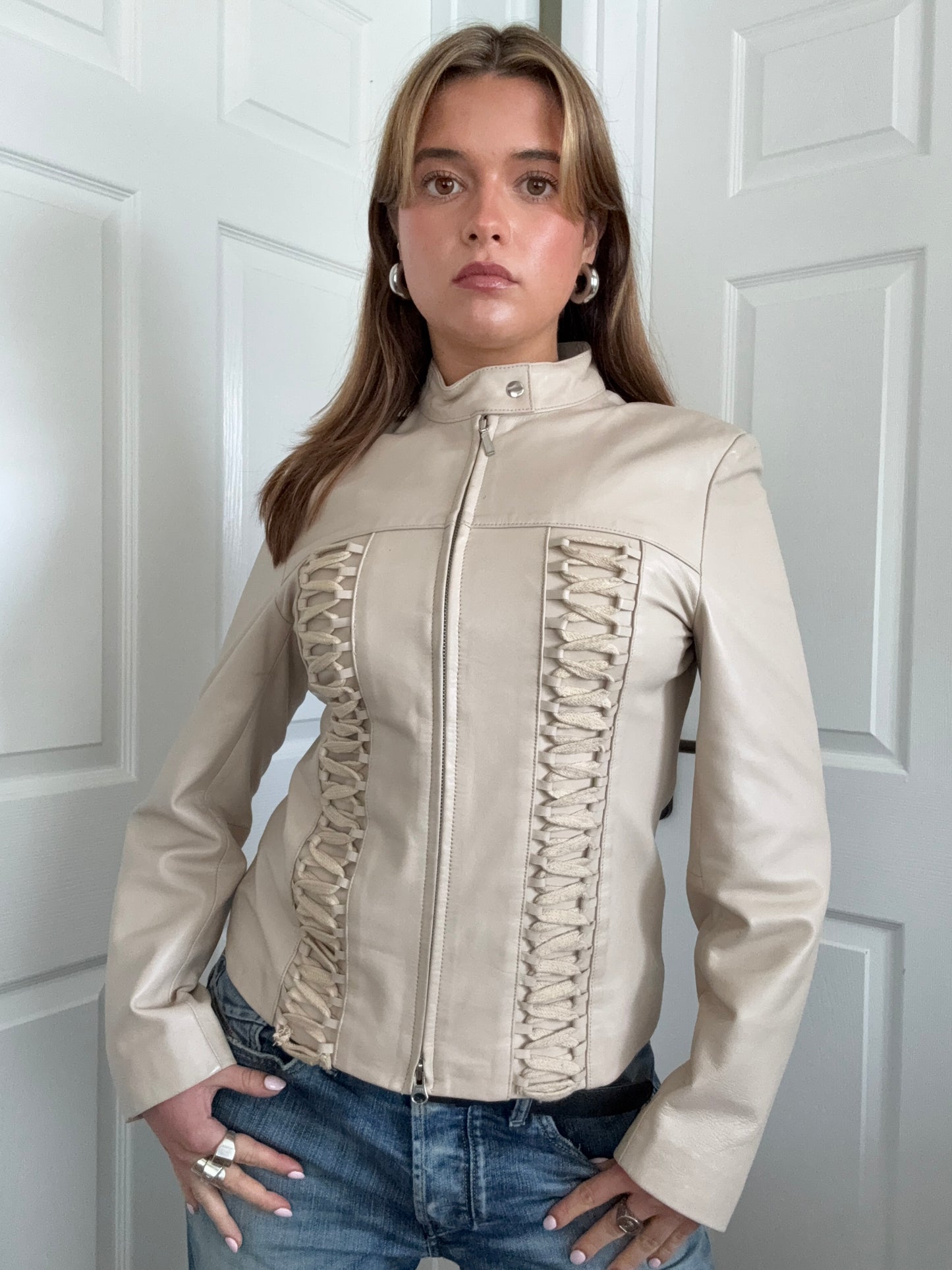 Leather Corset Style Jacket (UK10)