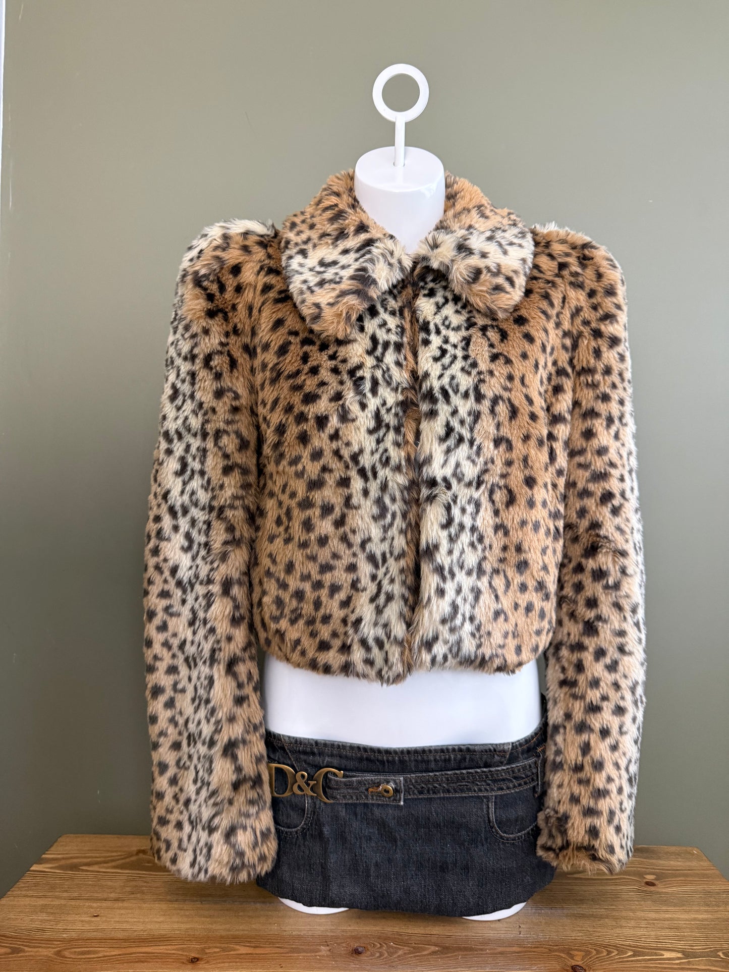 Leopard Faux Fur Jacket (UK8)