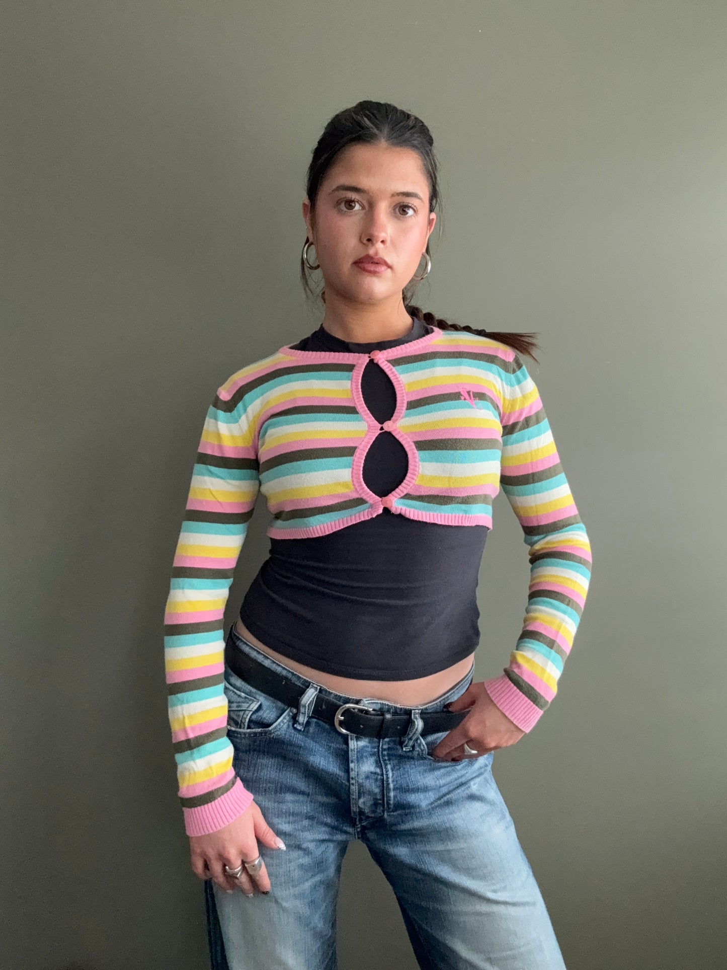 Versace Striped Cardigan (XS)