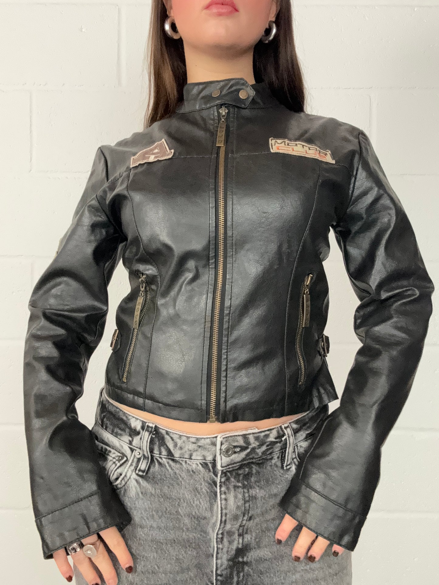 Faux Leather Biker Jacket (UK10)