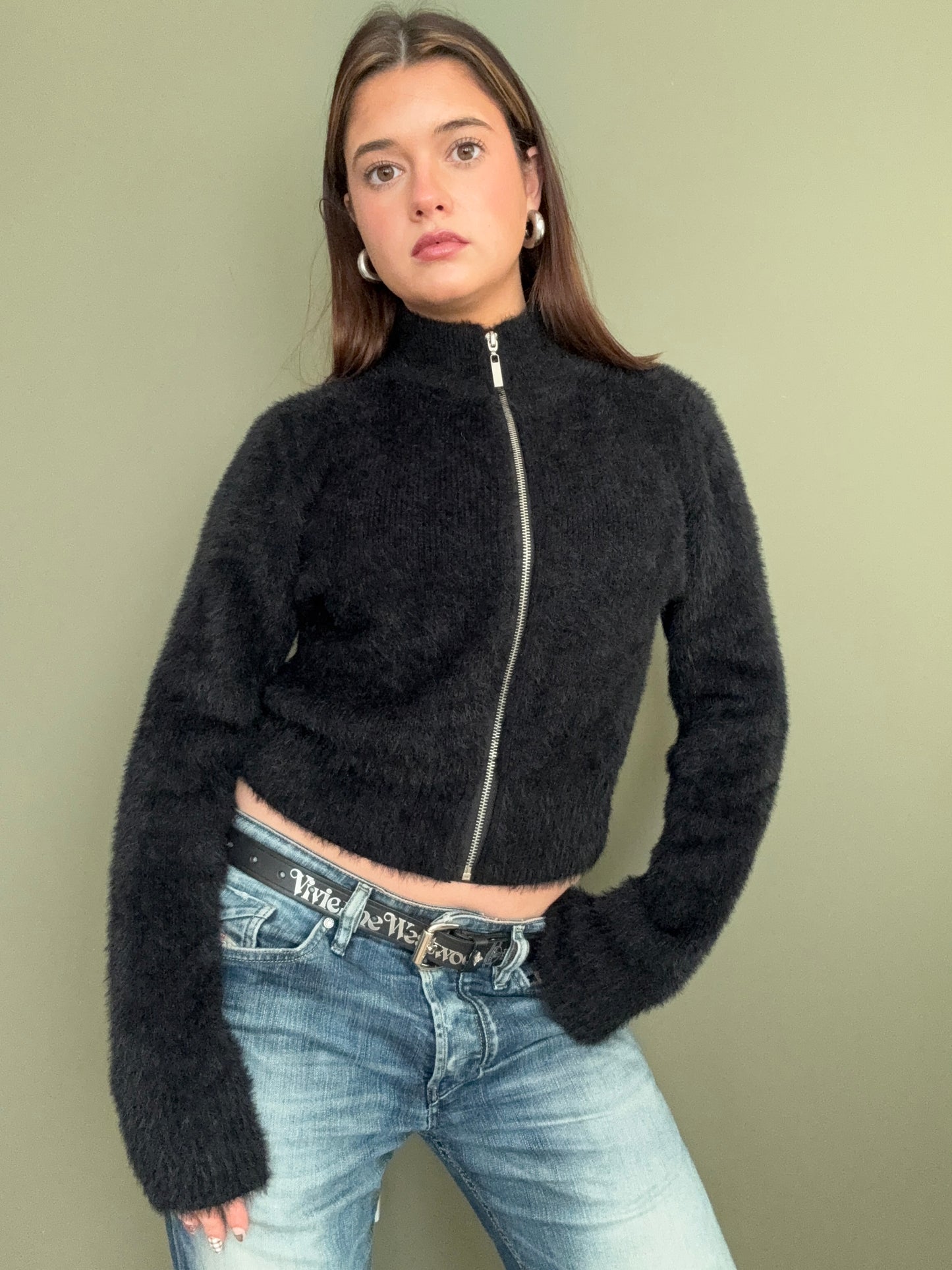 Faux Fur Cardigan (M)