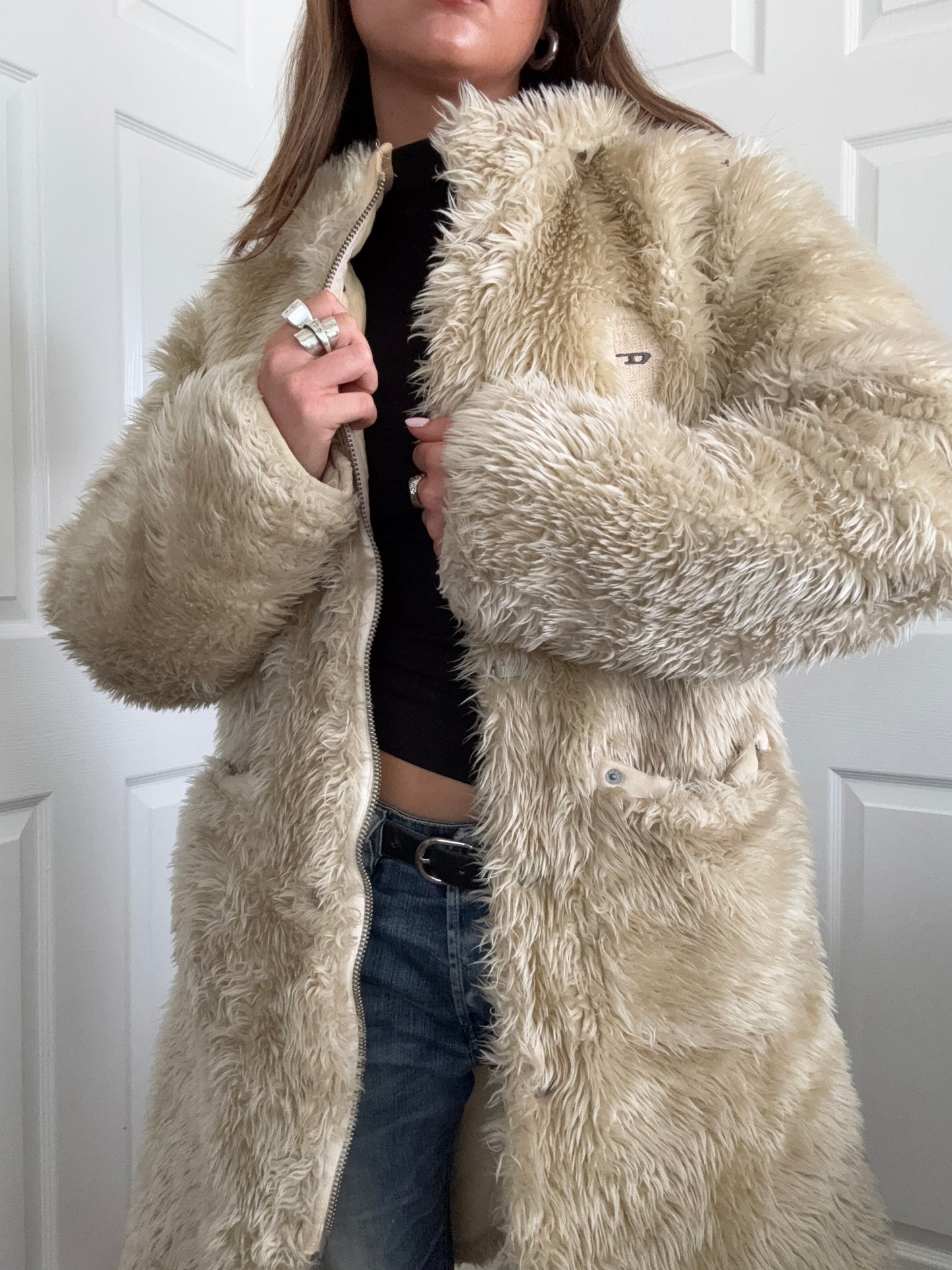 Diesel Faux Fur Yetti Coat (S)